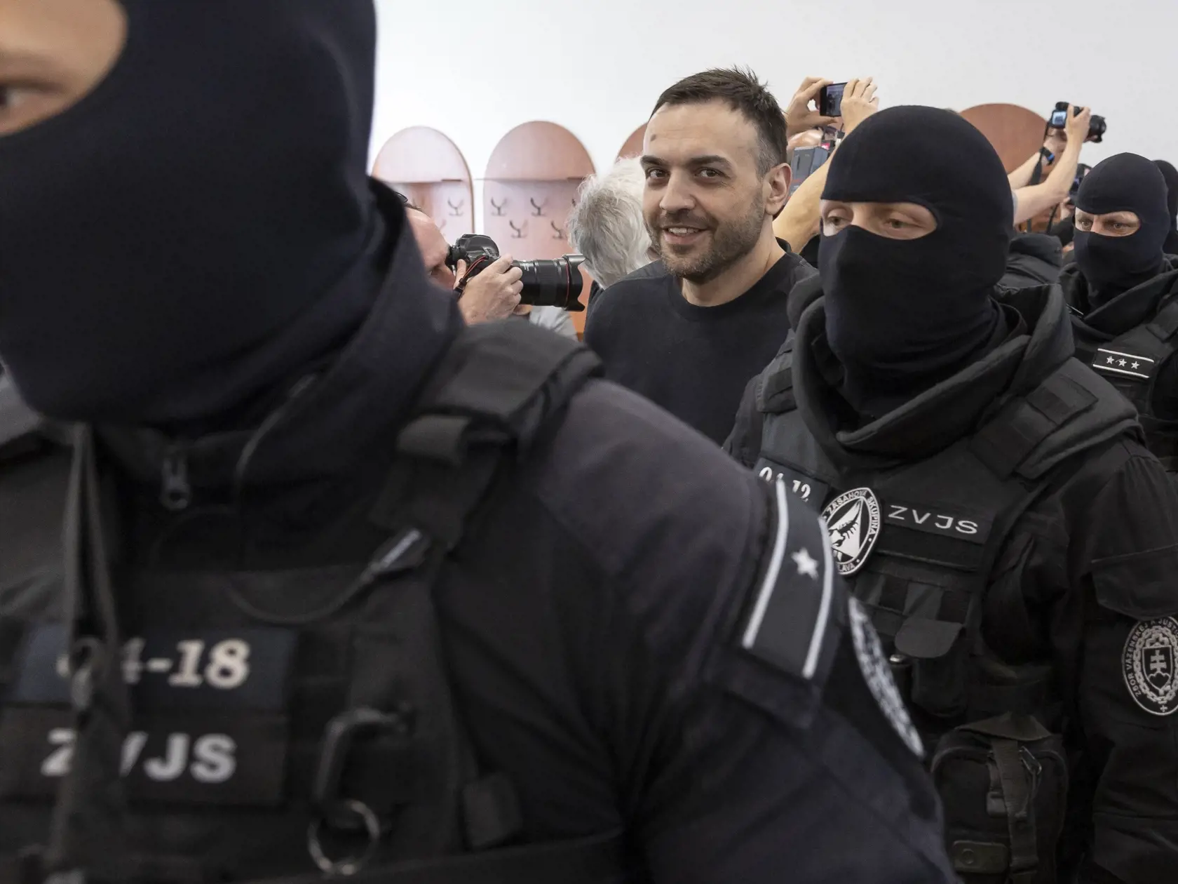 Rozsudok Špecializovaného trestného súdu v Pezinku vo veci objednávky vraždy investigatívneho novinára Jána Kuciaka a jeho snúbenice Martiny Kušnírovej, ako aj objednávky vraždy prokurátorov Lipšica, Šufliarskeho a Žilinku. Na snímke je obžalovaný Darko Dragič.