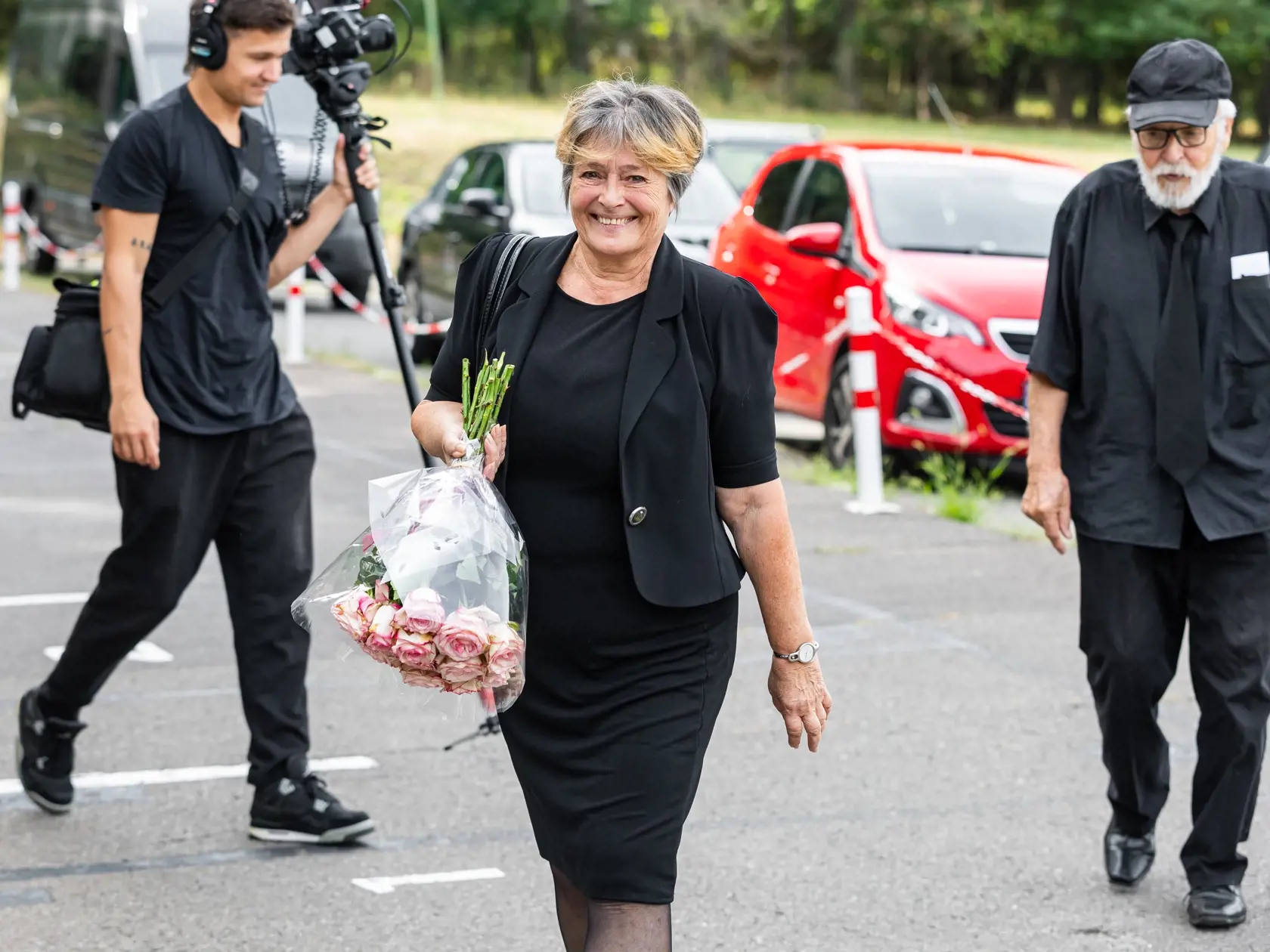 Pohreb herca Ľubomíra Pauloviča v bratislavskom krematóriu. Na snímke Eva Večerová. 