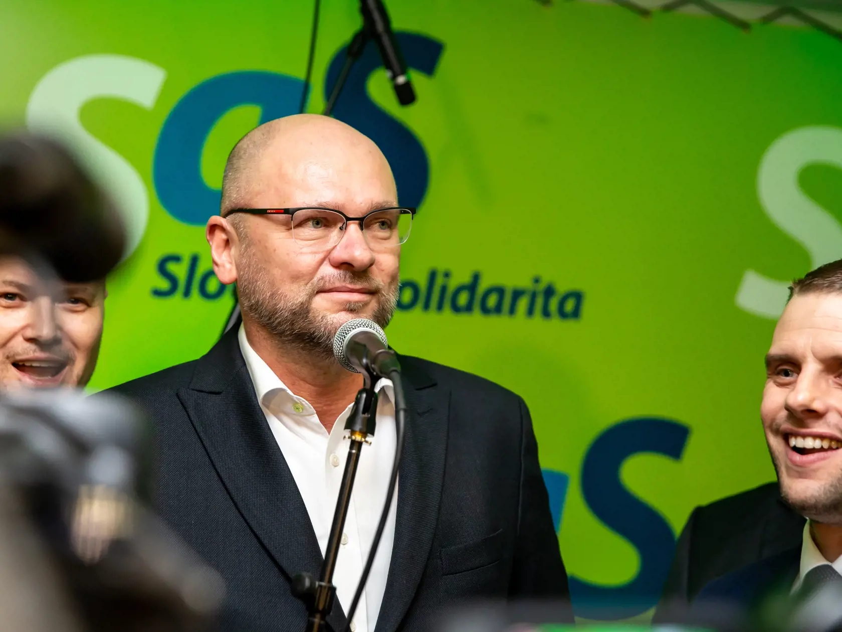 Na snímke je Richard Sulík v centrálnej politickej strany SaS počas volebnej noci do Národnej rady Slovenskej republiky, 29.2.2020.