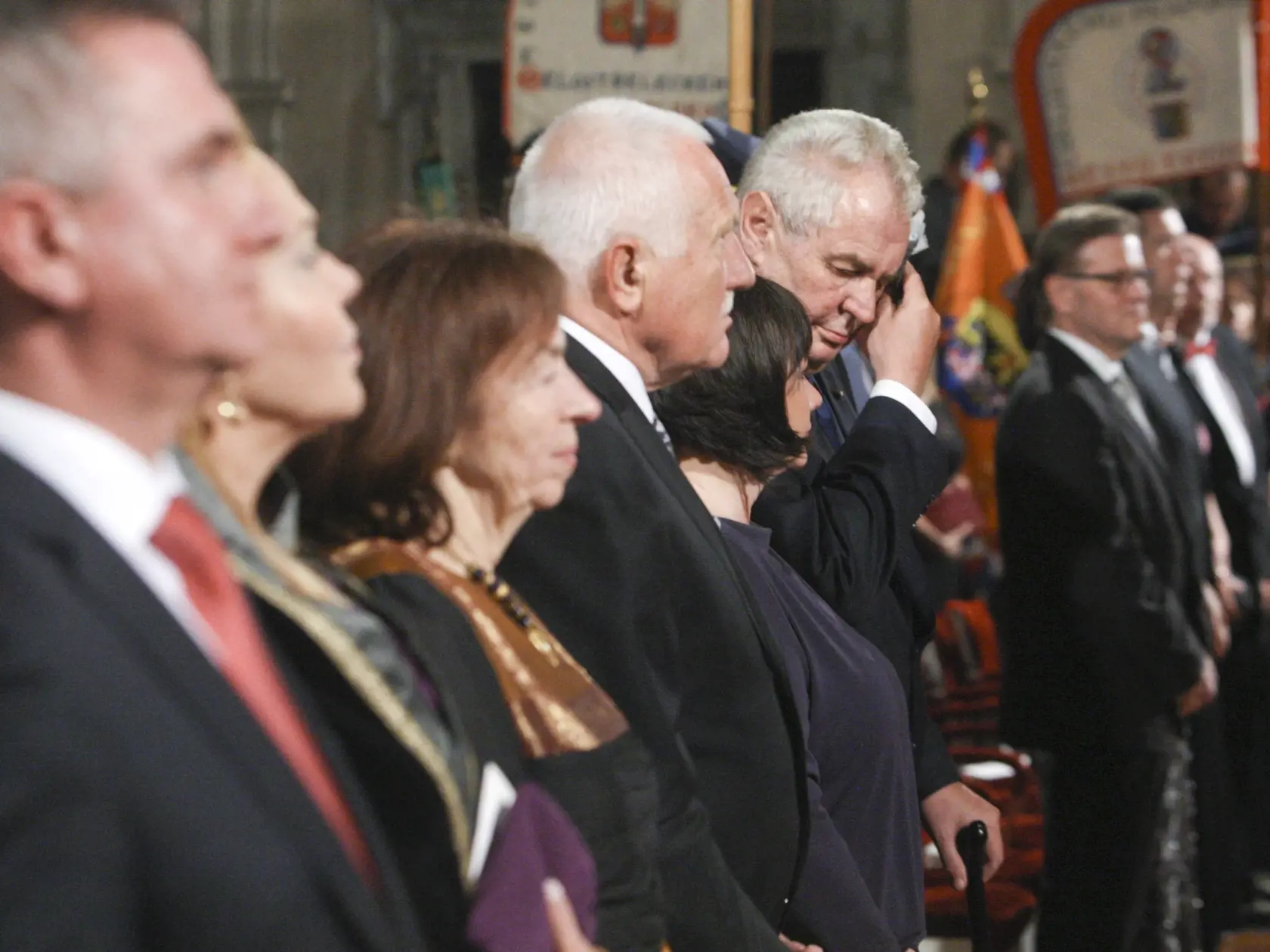 Praha, oslava vzniku ČSR a odovzdávanie cien prezidentom ČR Milošom Zemanom
