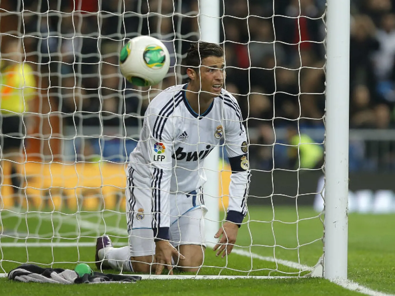 Hráč Realu Madrid Cristiano Ronaldo po inkasovanom góle.