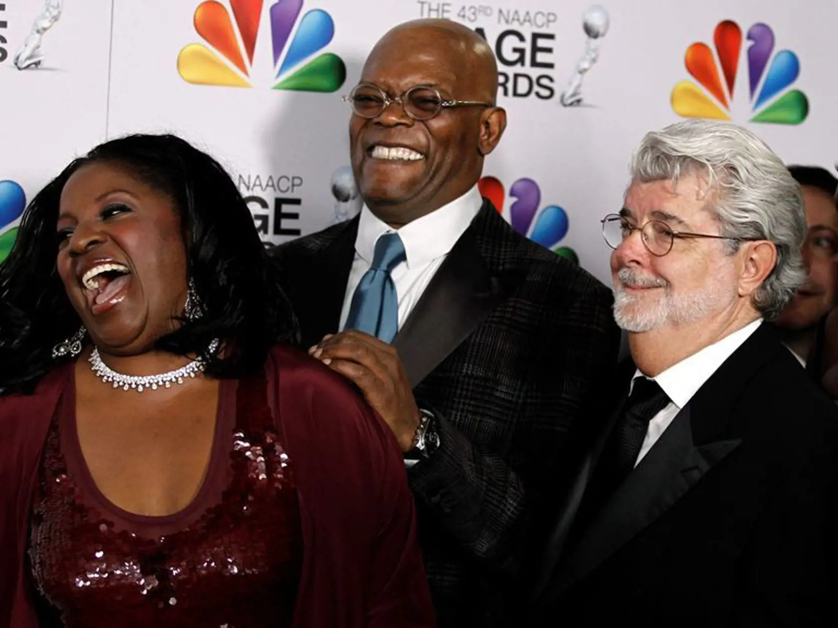 LaTanya Richardson, Samuel L. Jackson a George Lucas tiež nechýbali na odovzdávaní cien NAACP.