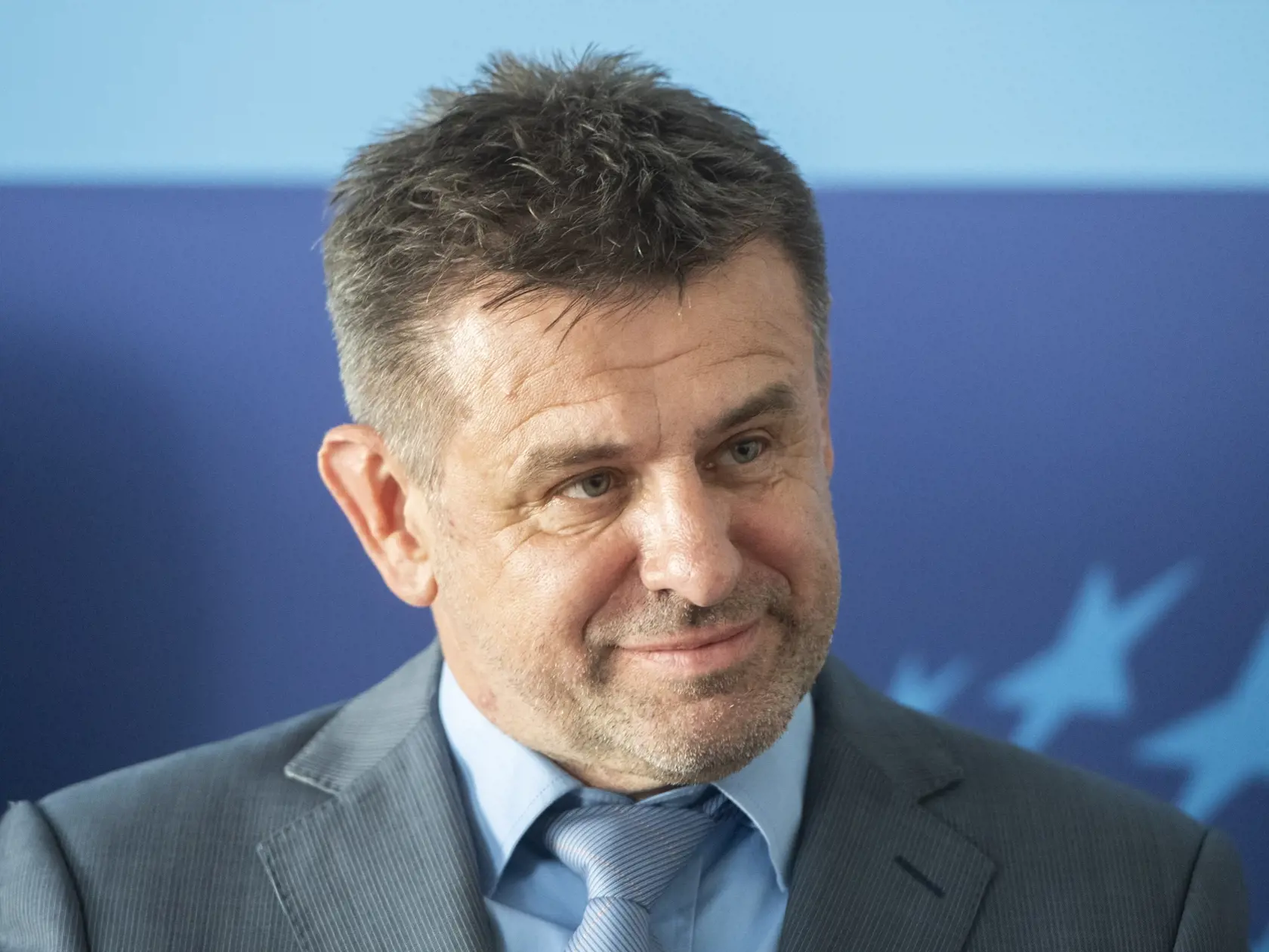 Spoločná tlačová konferencia strán Modrí-ES a Most-Híd na tému Spoločný postup pred septembrovými parlamentnými voľbami v Bratislave 29. mája 2023. Na snímke predseda strany Most - Híd László Sólymos. FOTO TASR - Martin Baumann