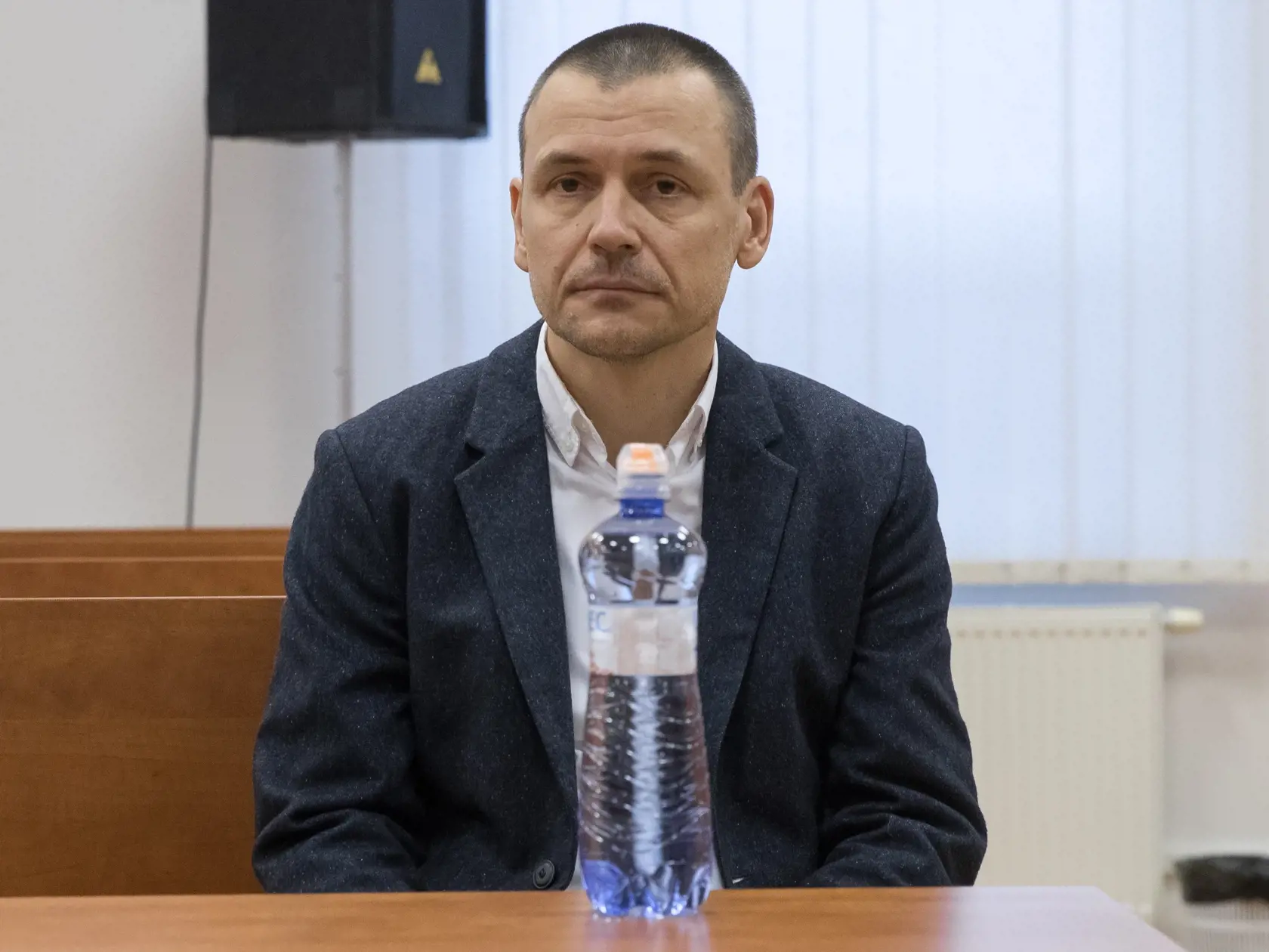 Tretie pojednávanie na Špecializovanom trestnom súde v Pezinku vo veci vraždy investigatívneho novinára Jána Kuciaka a jeho snúbenice Martiny Kušnírovej. Na snímke je Peter Tóth, predvolaný ako svedok.