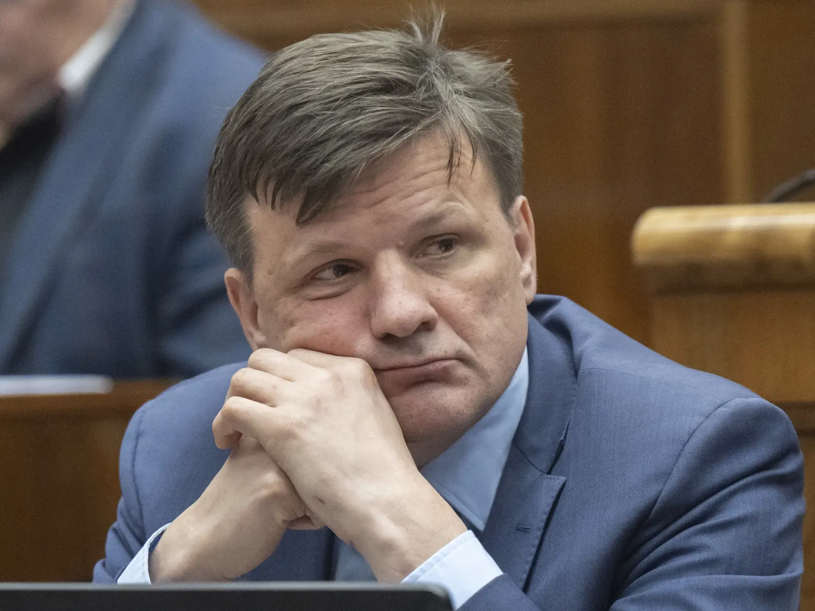 Na snímke poslanec parlamentu Alojz Hlina (SaS)  počas rokovania 12. schôdze NR SR 24. apríla 2024 v Bratislave. FOTO TASR - Martin Baumann