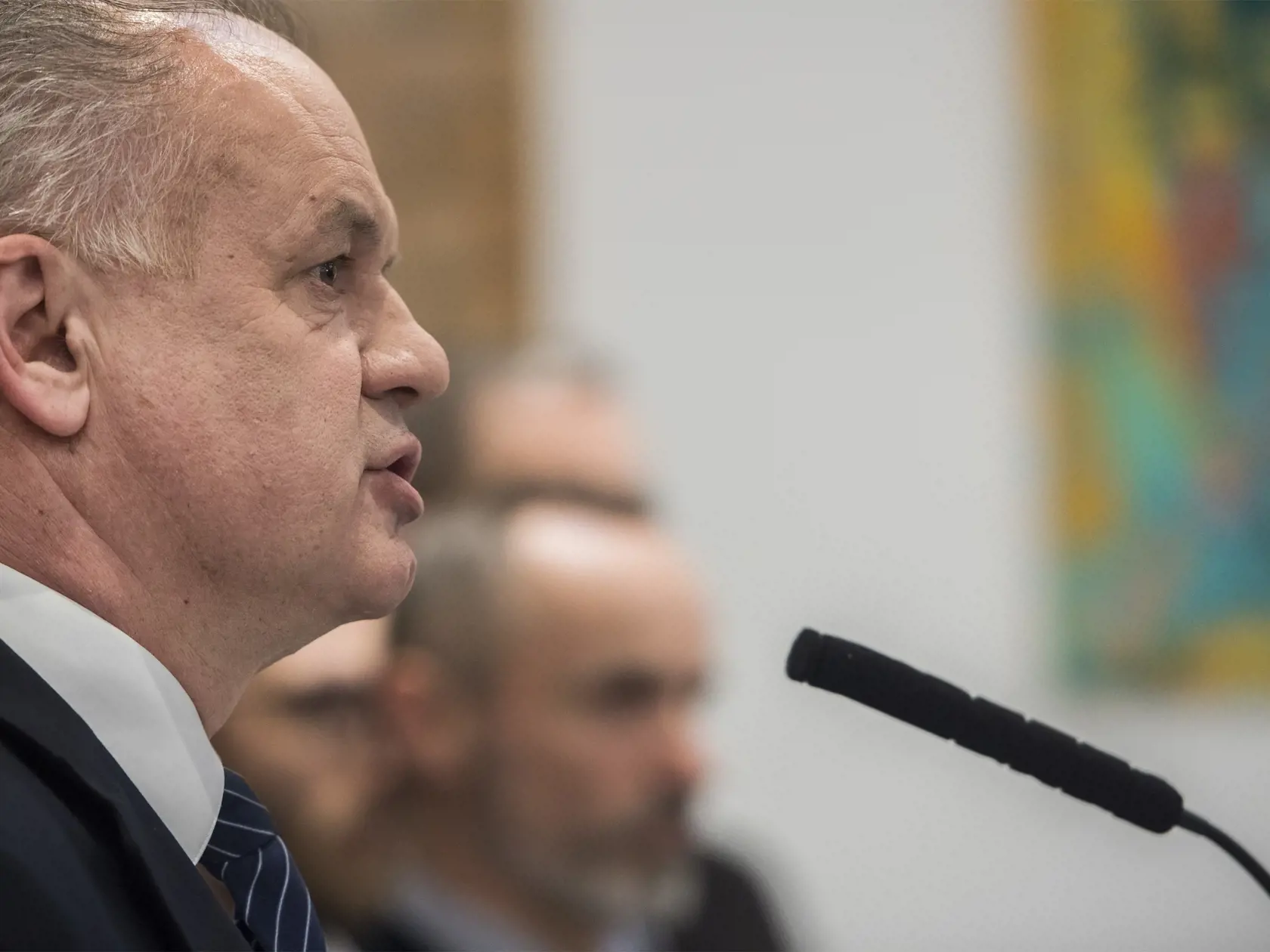Na snímke predseda strany Za ľudí Andrej Kiska počas tlačovej konferencie po predsedníctve strany 5. marca 2020 v Bratislave. FOTO TASR - Martin Baumann


