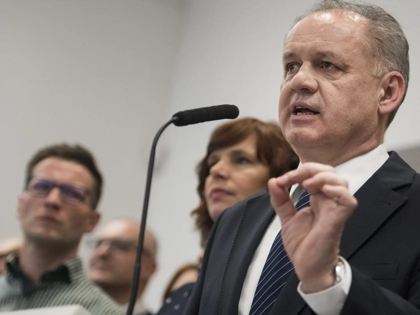 Na snímke predseda strany Za ľudí Andrej Kiska počas tlačovej konferencie po predsedníctve strany 5. marca 2020 v Bratislave. FOTO TASR - Martin Baumann


