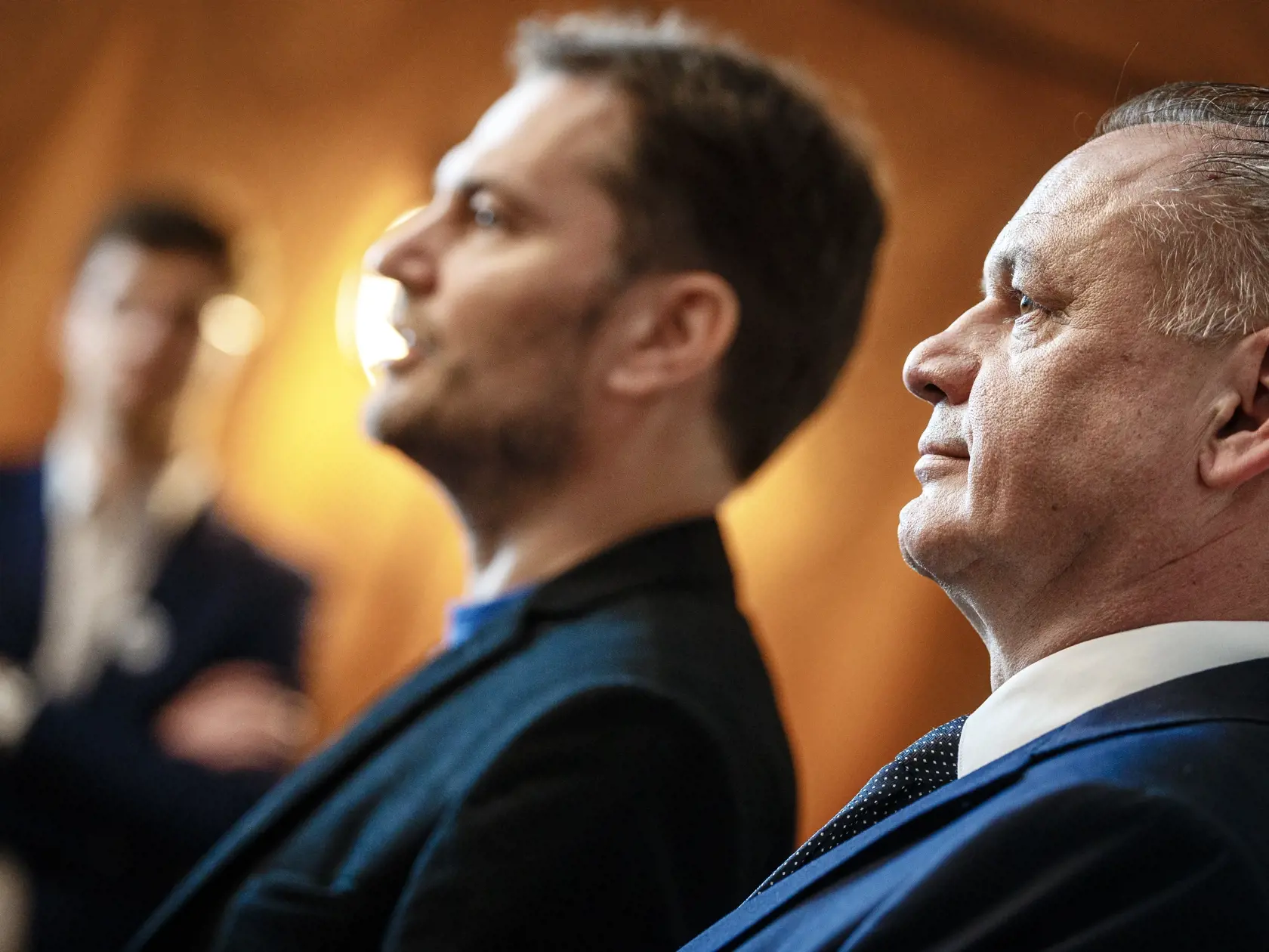 Lídri hnutia OĽANO, Igor Matovič a strany ZA ĽUDÍ, Andrej Kiska sa stretli na prvom spoločnom povolebnom rokovaní v hoteli Devín v Bratislave.