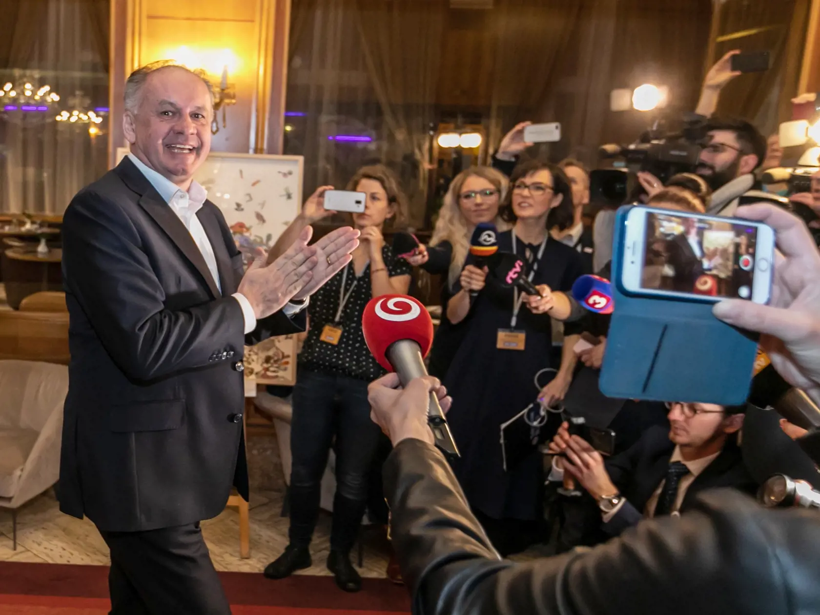 Na snímke centrála politickej strany Za ľudí počas volebnej noci do Národnej rady Slovenskej republiky, 29.2.2020.