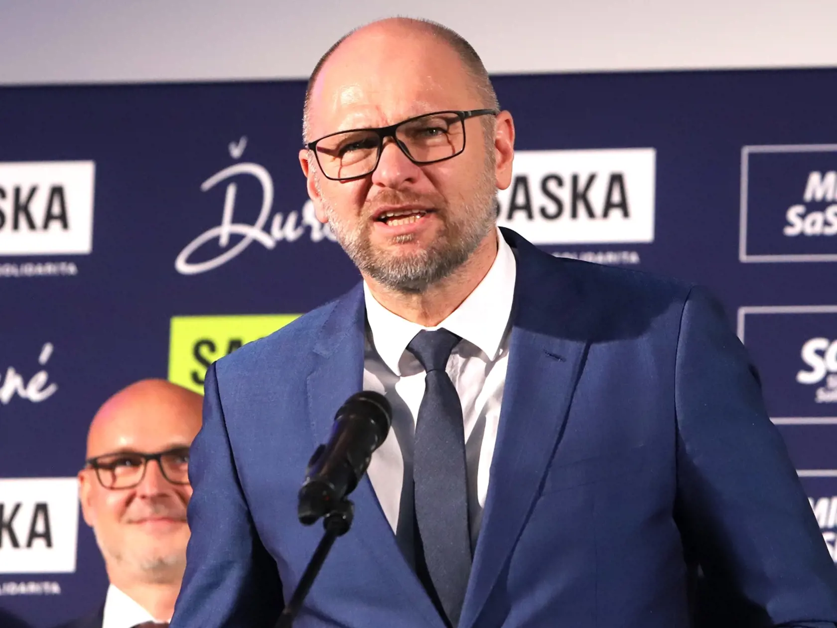 Na snímke predseda strany Sloboda a solidarita (SaS) Richard Sulík počas tlačovej konferencie po Kongrese strany Sloboda a Solidarita (SaS) v hoteli Družba v Demänovskej Doline, v okrese Liptovský Mikuláš 22. apríla 2023. FOTO TASR - Ján Krošlák