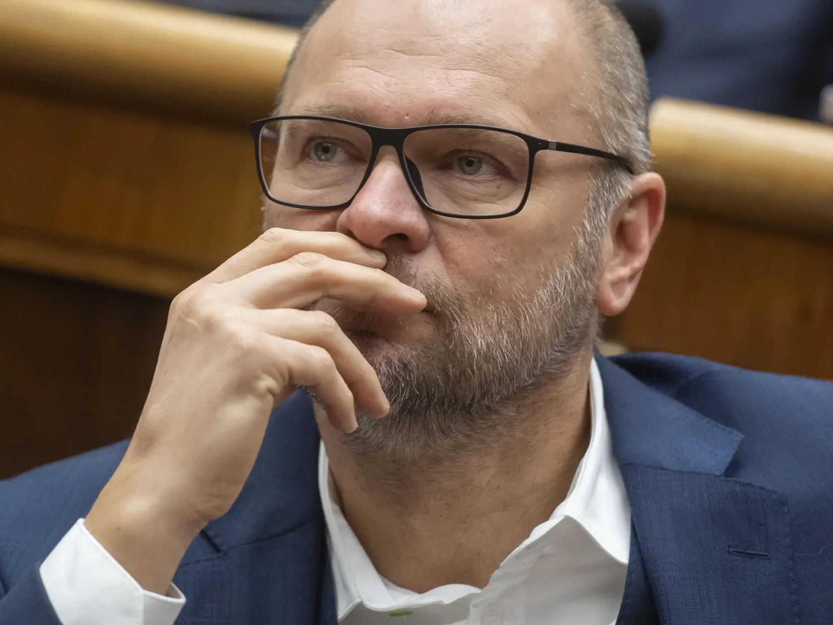 Na snímke poslanec NR SR Richard Sulík (SaS) po hlasovaní o odvolaní ministra vnútra SR Romana Mikulca z funkcie, ktoré neschválili 1. decembra 2022 v Bratislave. FOTO TASR - Martin Baumann 