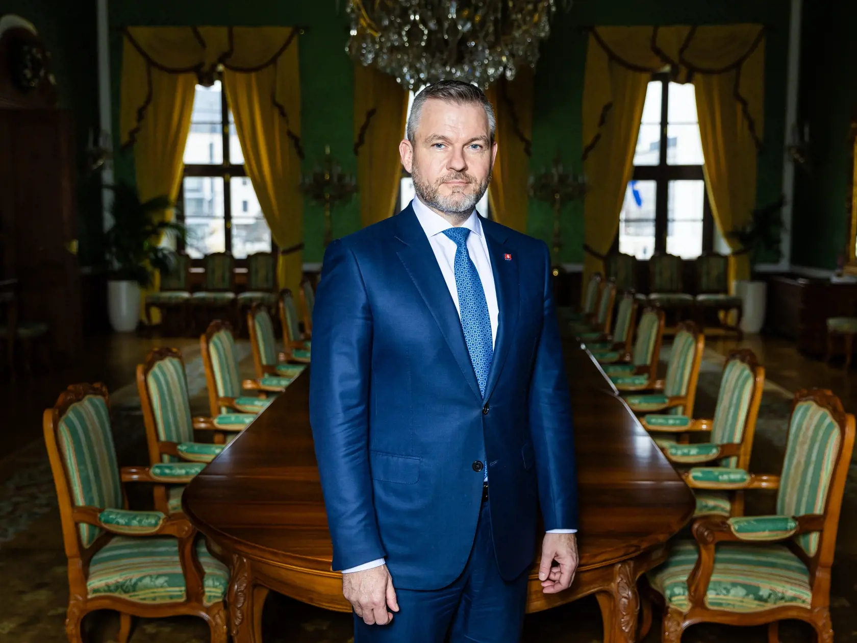 Prezident Slovenskej republiky Peter Pellegrini v Bratislave. 