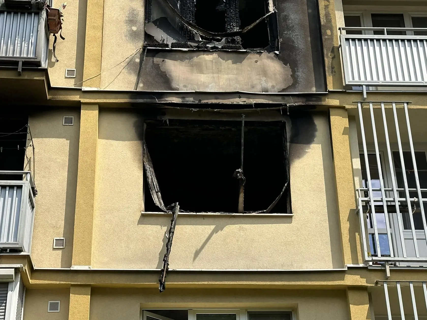 Byt, odkiaľ sa požiar šíril.