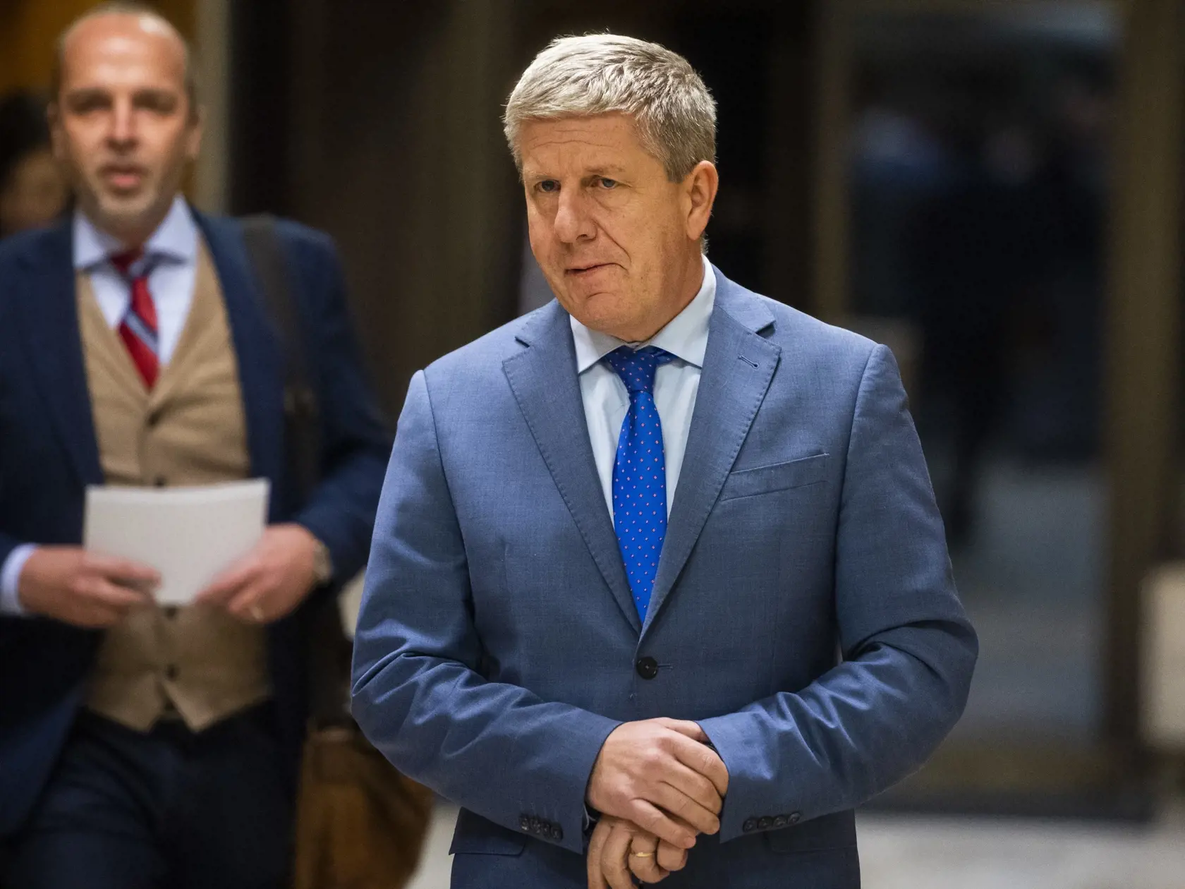 Na snímke minister zdravotníctva SR Vladimír Lengvarský (nominant OĽANO) prichádza na tlačový brífing po skončení rokovania medzi Lekárskym odborovým združením (LOZ) a vládou SR v Bratislave v pondelok 21. novembra 2022. FOTO TASR - Jaroslav Novák