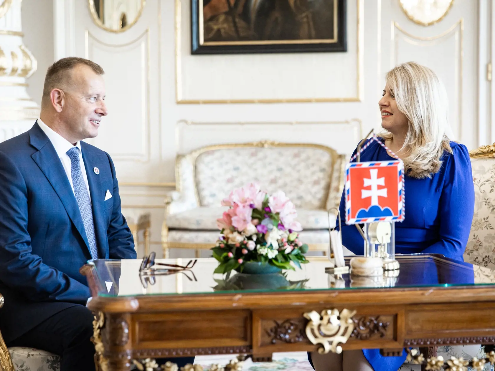 Predseda Národnej rady Slovenskej republiky Boris Kollár na oficialnej návšteve prezidentky SR Zuzany Čaputovej v Bratislave. 