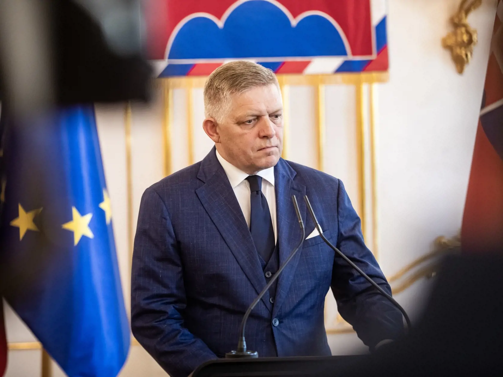 Prezident SR Peter Pellegrini prijal v Prezidentskom paláci predsedu vlády Roberta Fica. Na snímke je Robert Fico.
