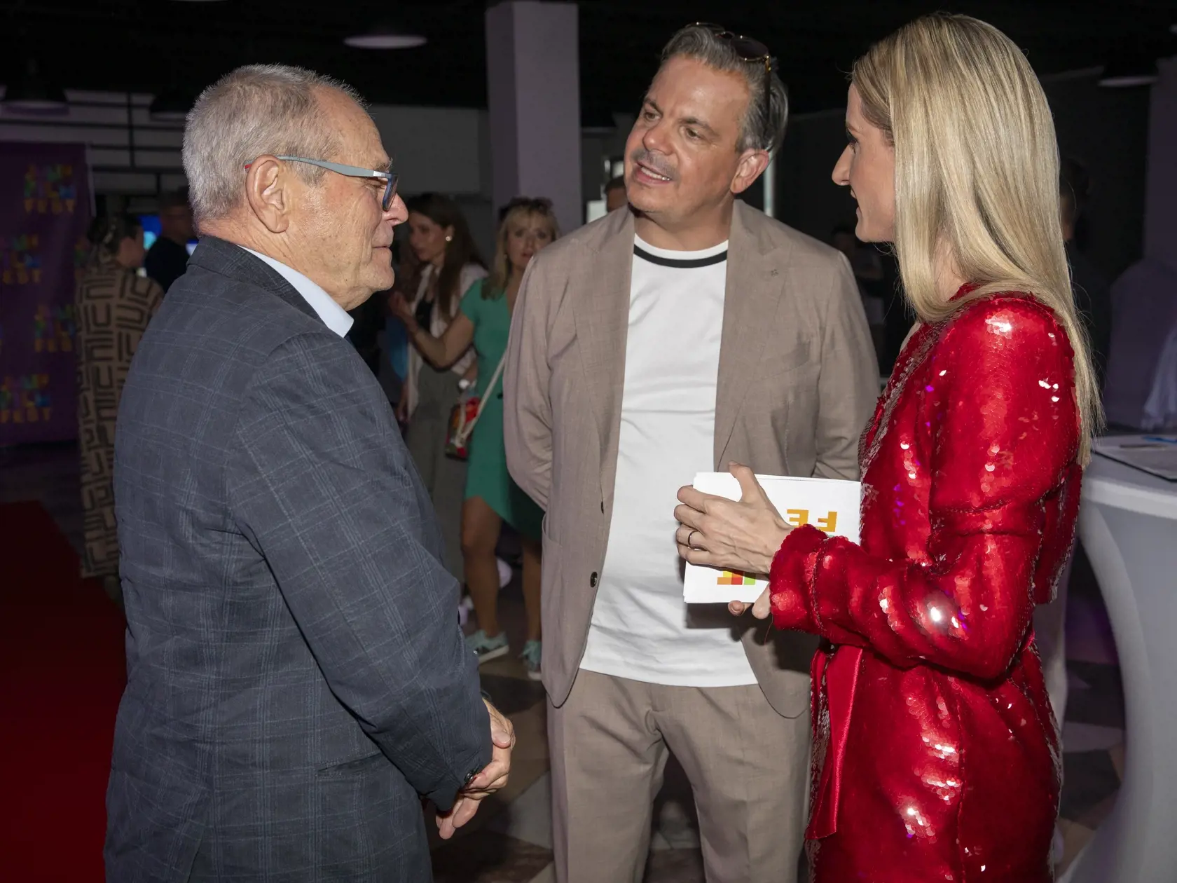 Daniel Dangl, Adela Vinczeová a Milan Kňažko.