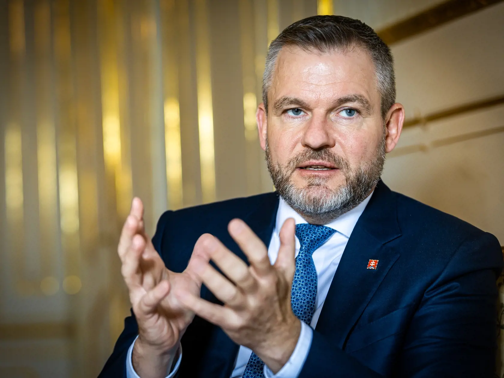 Prezident Slovenskej republiky Peter Pellegrini v Bratislave. 