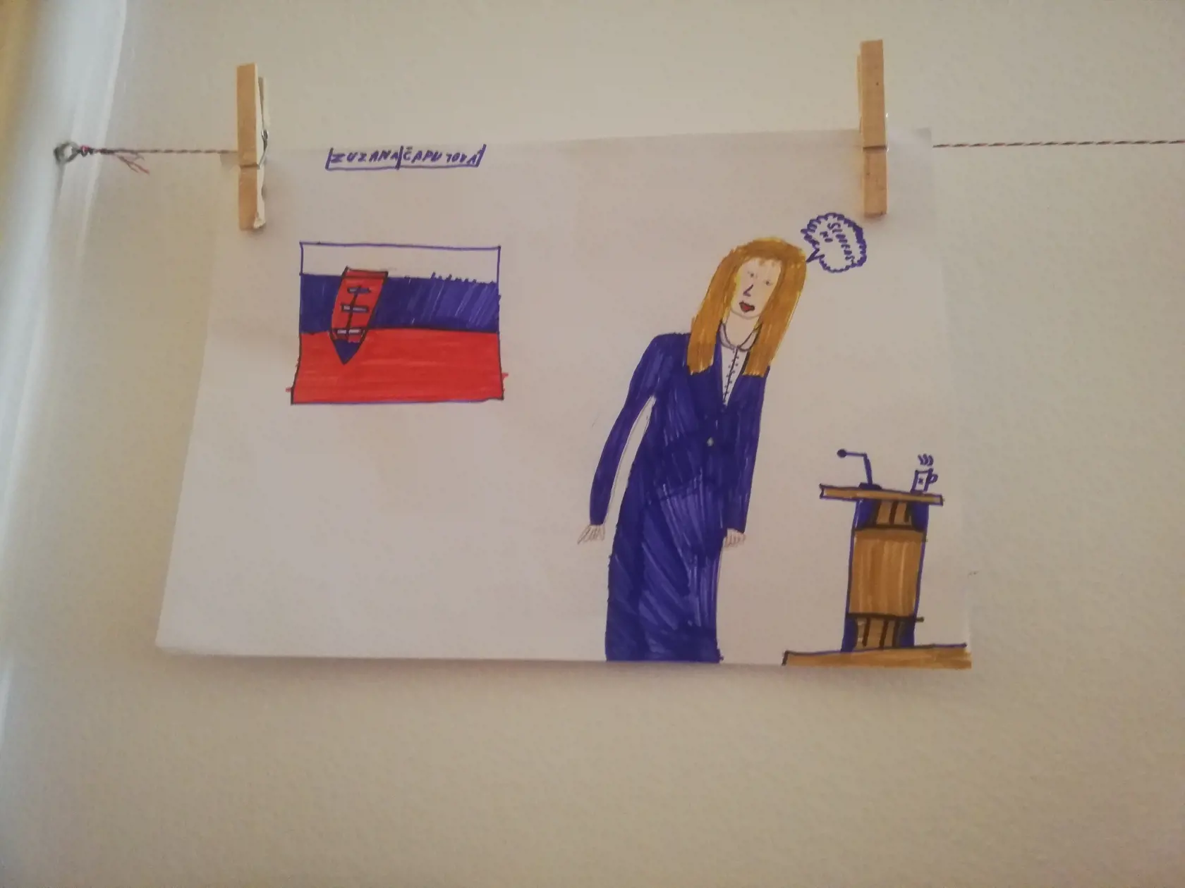 Prezidentka Zuzana Čaputová ako ju nakreslili deti.