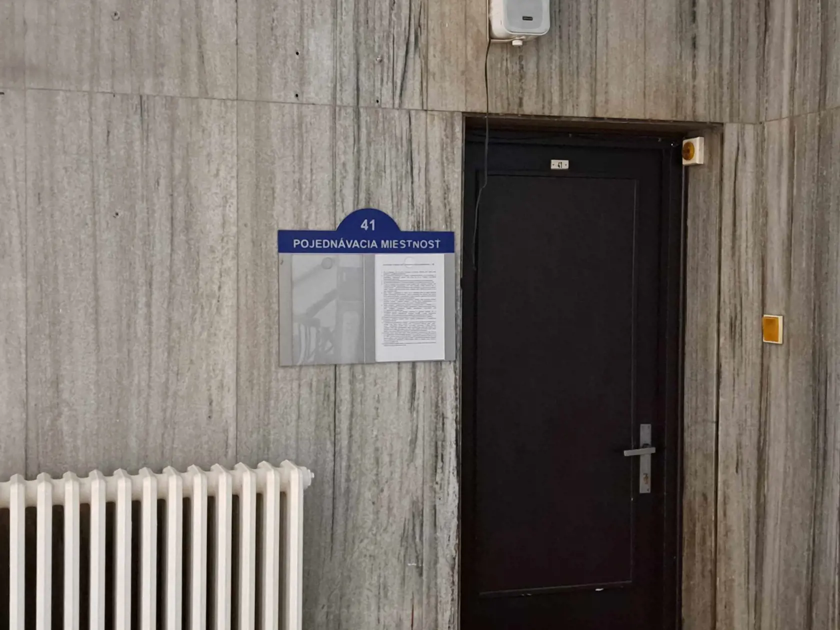 Pojednávacia miestnosť, kde sa rozhodlo o väzbe Andrei.