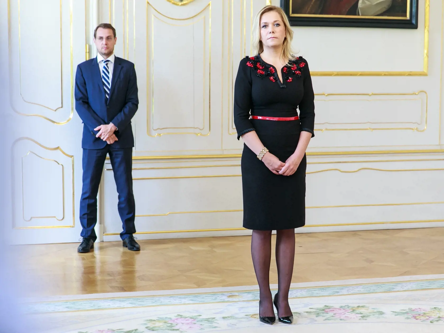 Denisa Saková na návšteve u prezidenta Andreja Kisku. Denisa Saková je nominantka na nového ministra vnútra SR.