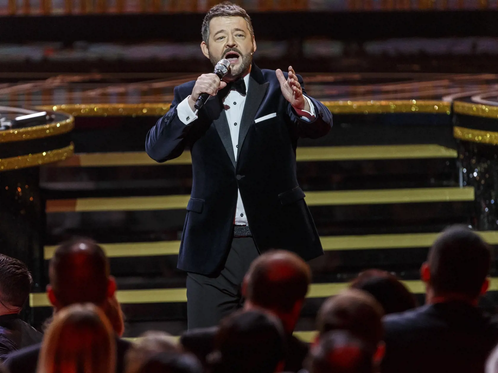 Na snímke Michal Hudák počas priameho prenosu z galavečera OTO 2019.