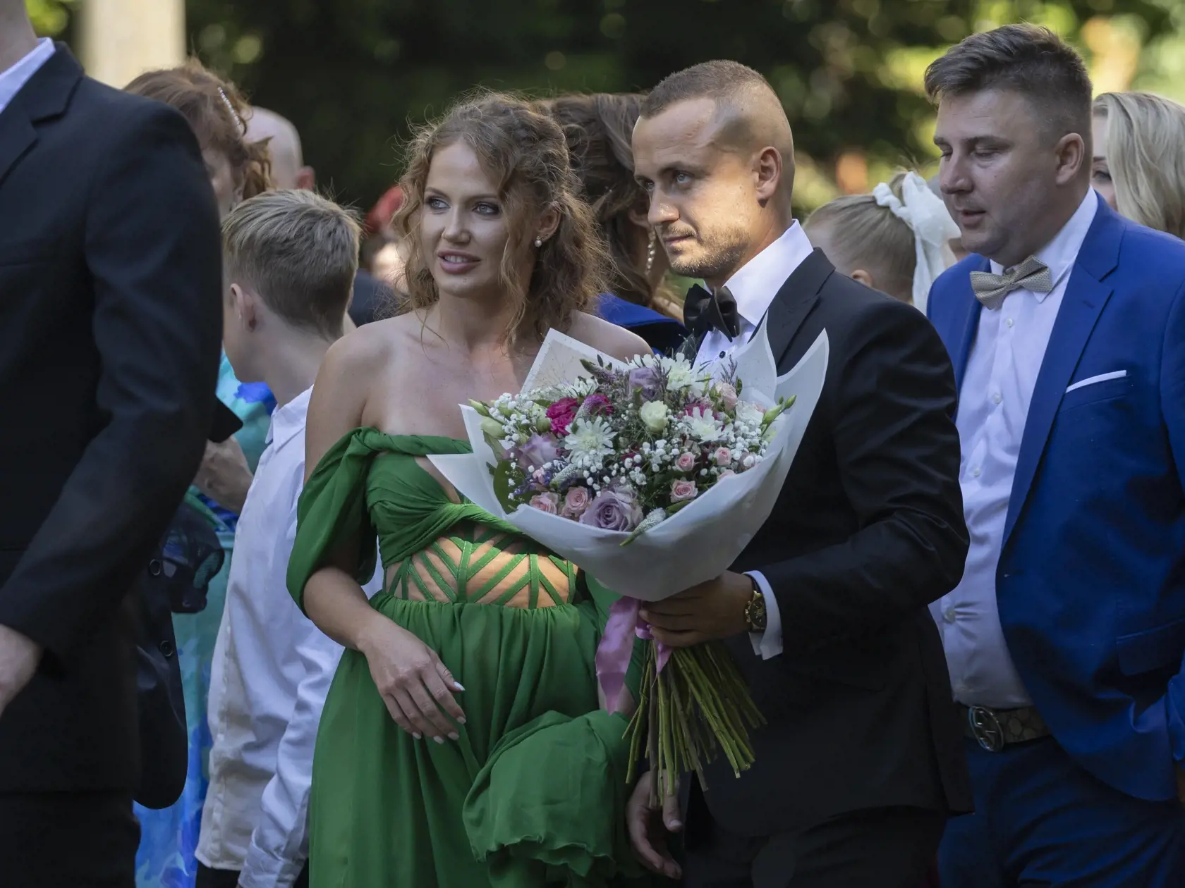 Takto prišiel Stanislav Lobotka v júli minulého roka so svojou priateľkou Kristínou Šulovou na svadbu Milana Škriniara.