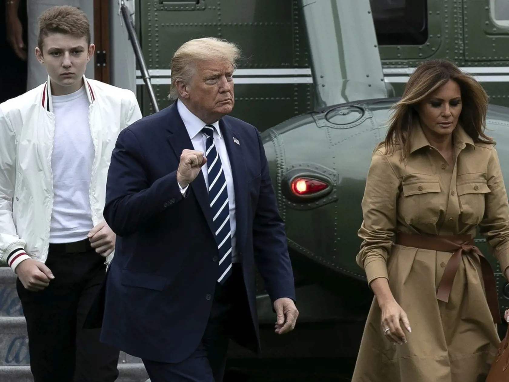 Donald Trump s manželkou Melaniou a synom Barronom.