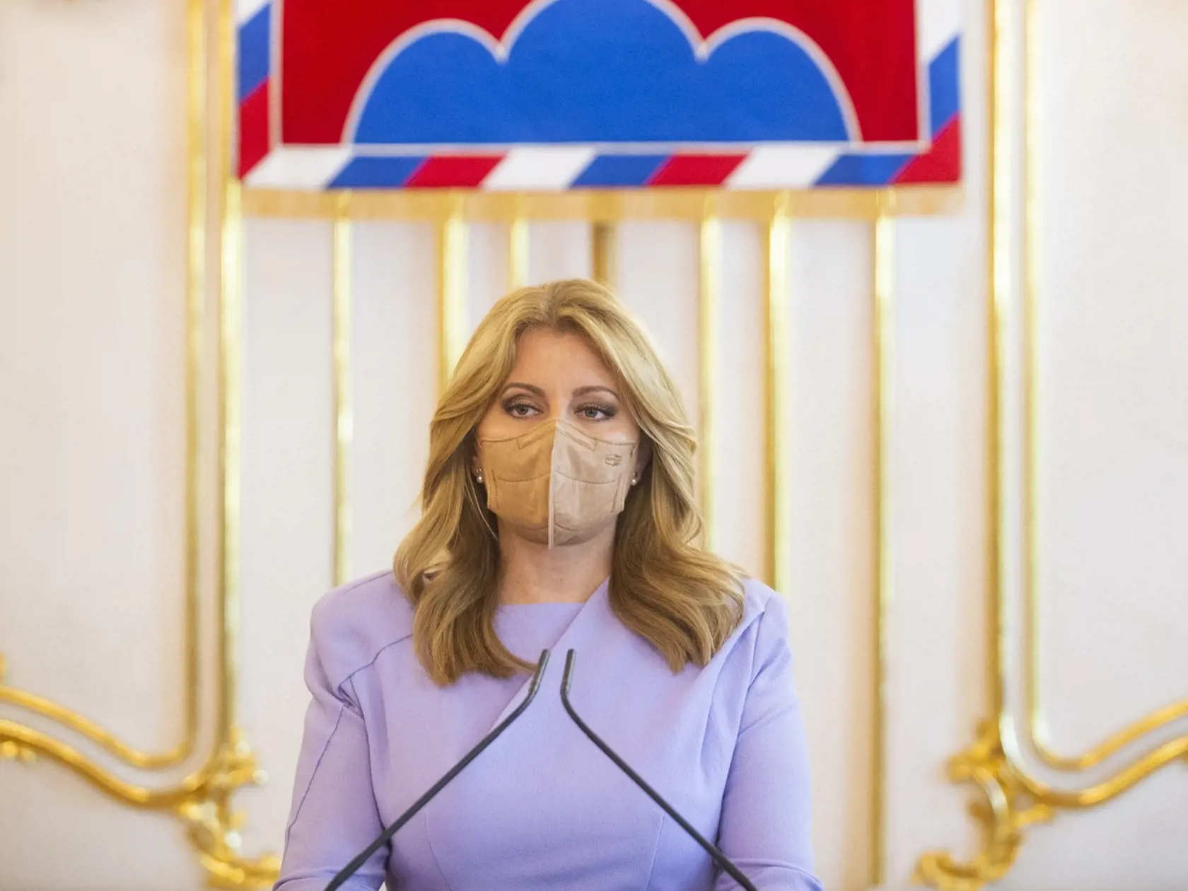 Na snímke prezidentka SR Zuzana Čaputová počas tlačovej konferencie k aktuálnej epidemiologickej situácii 23. júna 2021 v Bratislave. FOTO TASR - Jakub Kotian