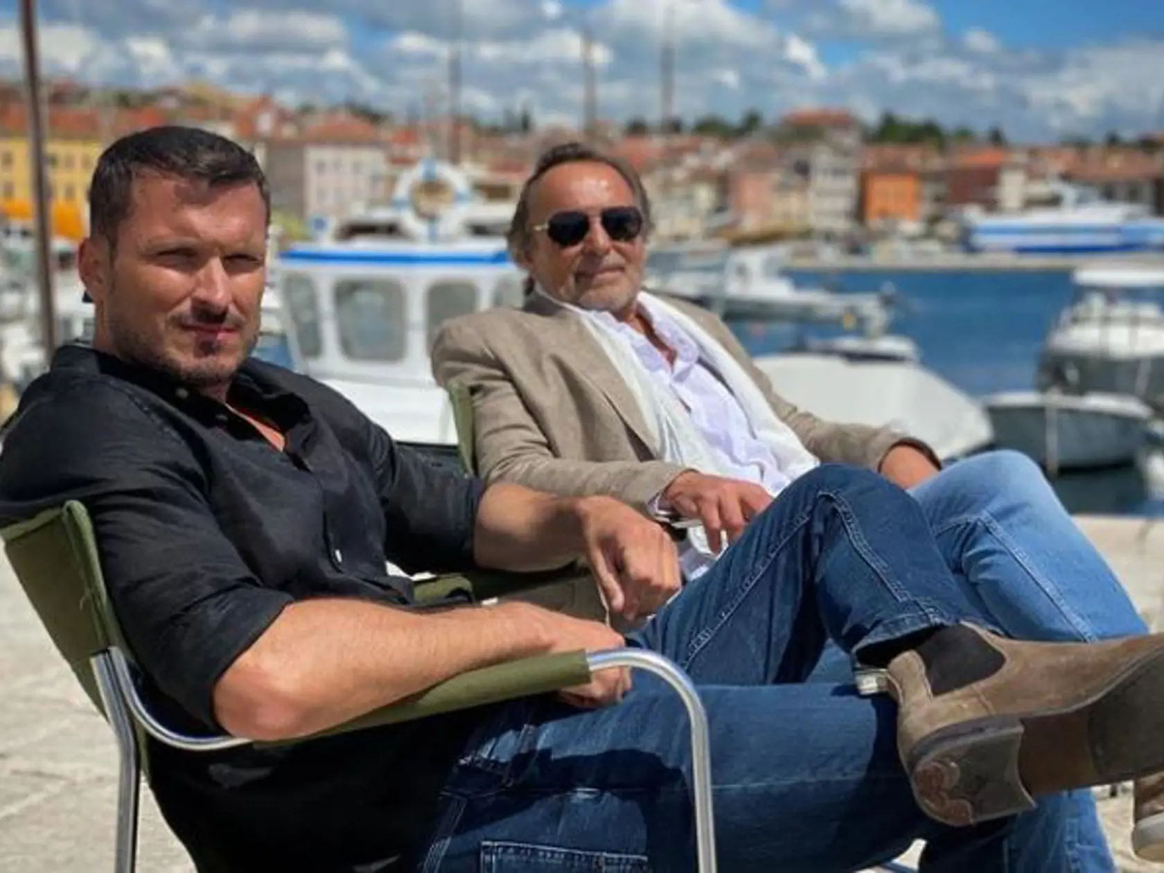 Ján Koleník a Jozef Vajda na natáčaní v Chorvátsku.