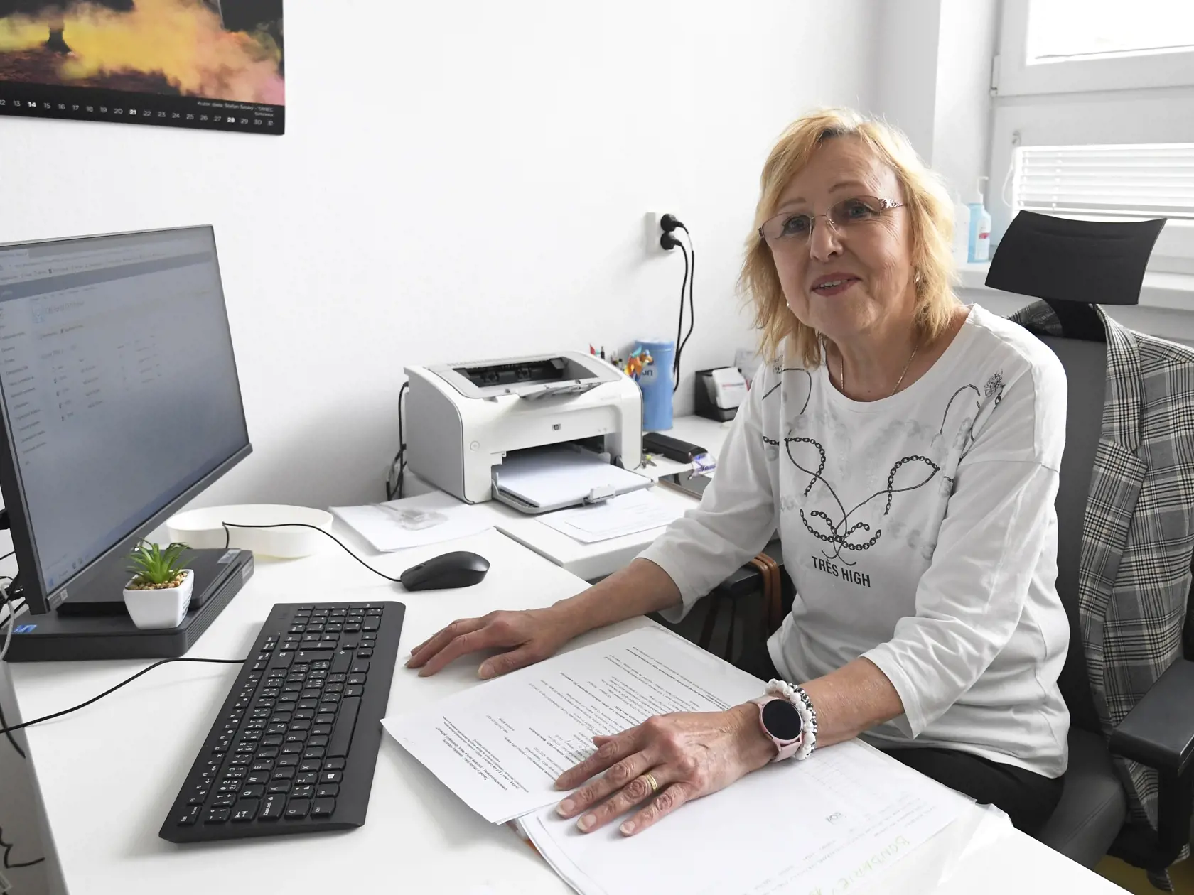 Otvorenie modernizovaného Centra cystickej fibrózy v priestoroch Detskej fakultnej nemocnice v Košiciach 18. mája 2023. Na snímke lekárka pľúcnej ambulancie MUDr. Anna Feketeová vo svojej ordinácii. FOTO TASR – František Iván