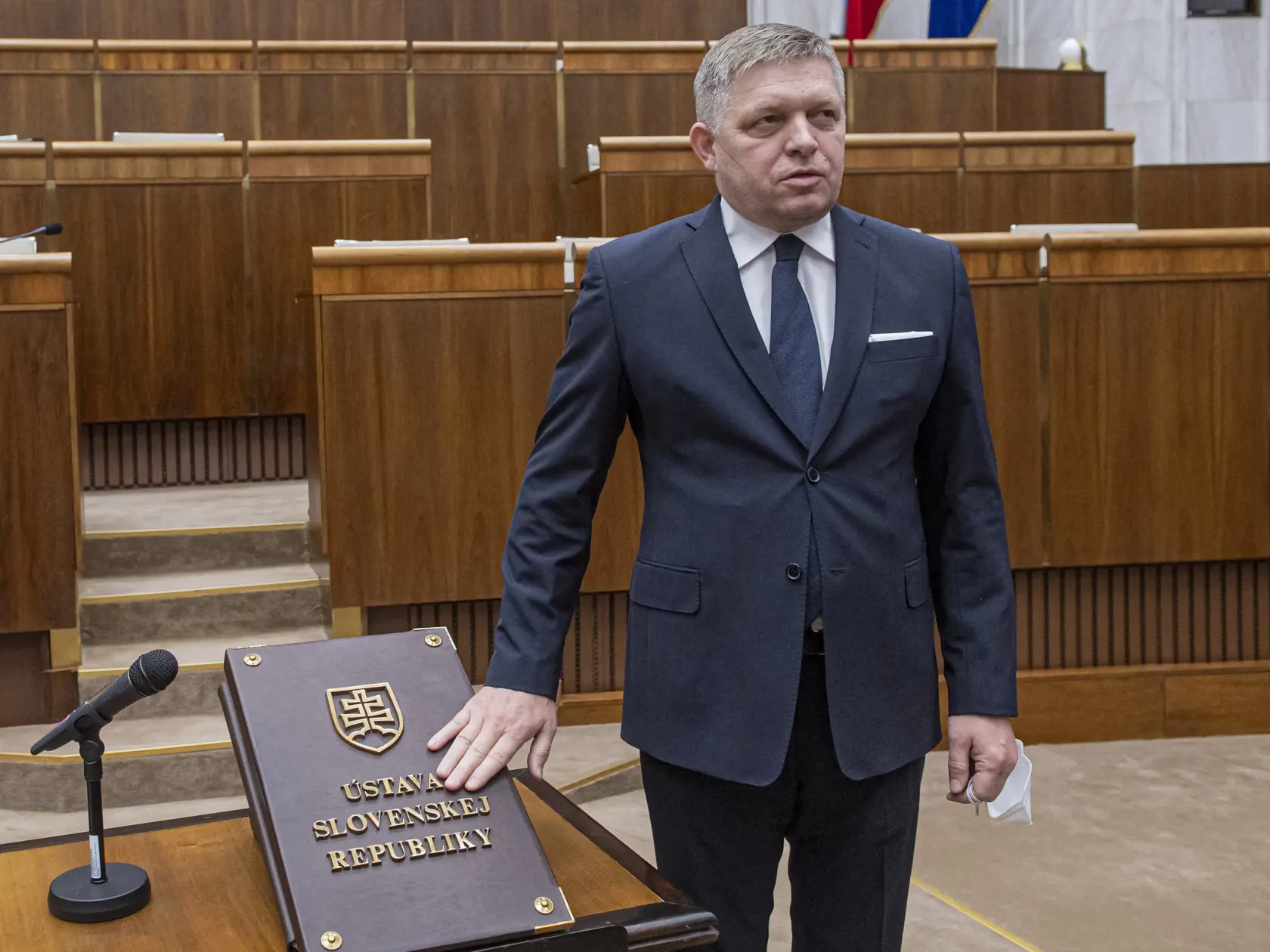 Na snímke Robert Fico (SMER-SD) skladá poslanecký sľub počas ustanovujúcej schôdze Národnej rady Slovenskej republiky (NR SR) VIII. volebného obdobia 20. marca 2020 v Bratislave.