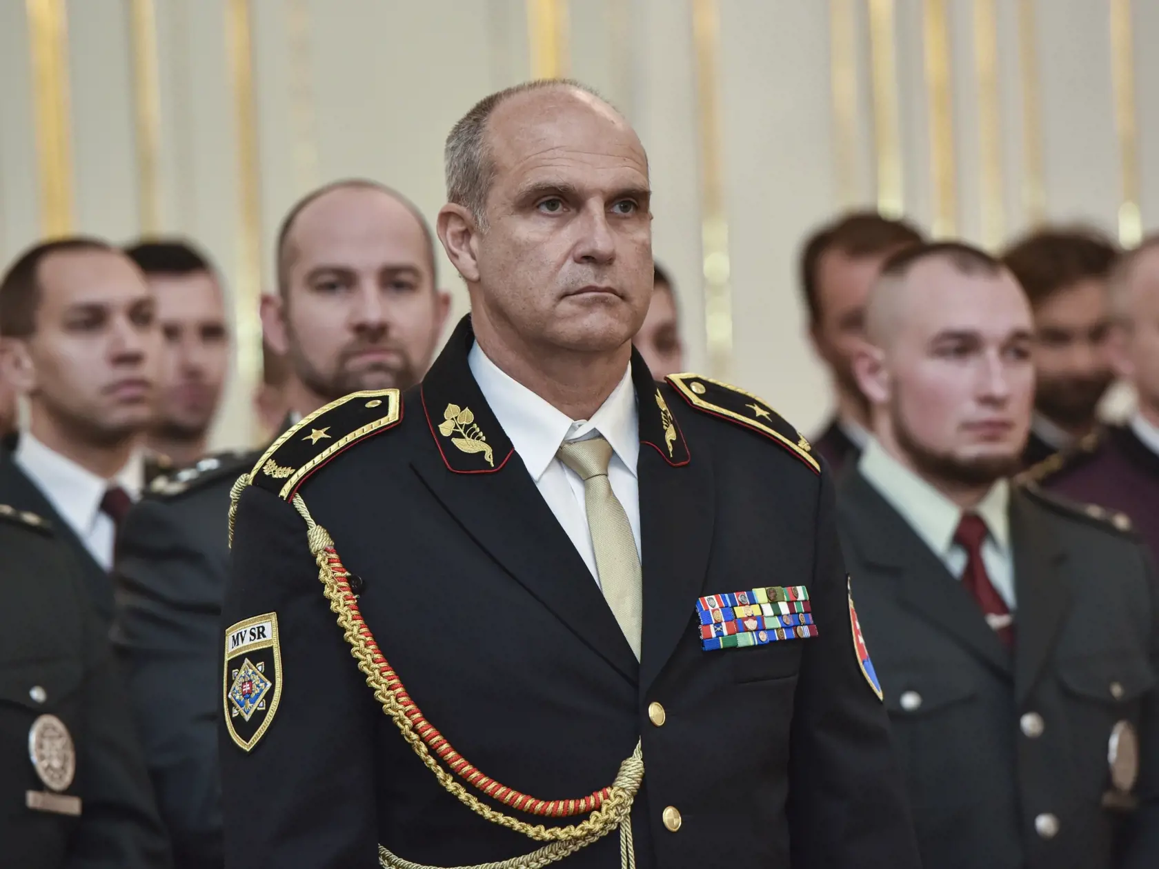 Na snímke v popredí prezident Policajného zboru (PZ) SR Milan Lučanský počas novoročného prijatia u prezidentky SR Zuzany Čaputovej v Bratislave 14. januára 2020. FOTO TASR - Pavol Zachar