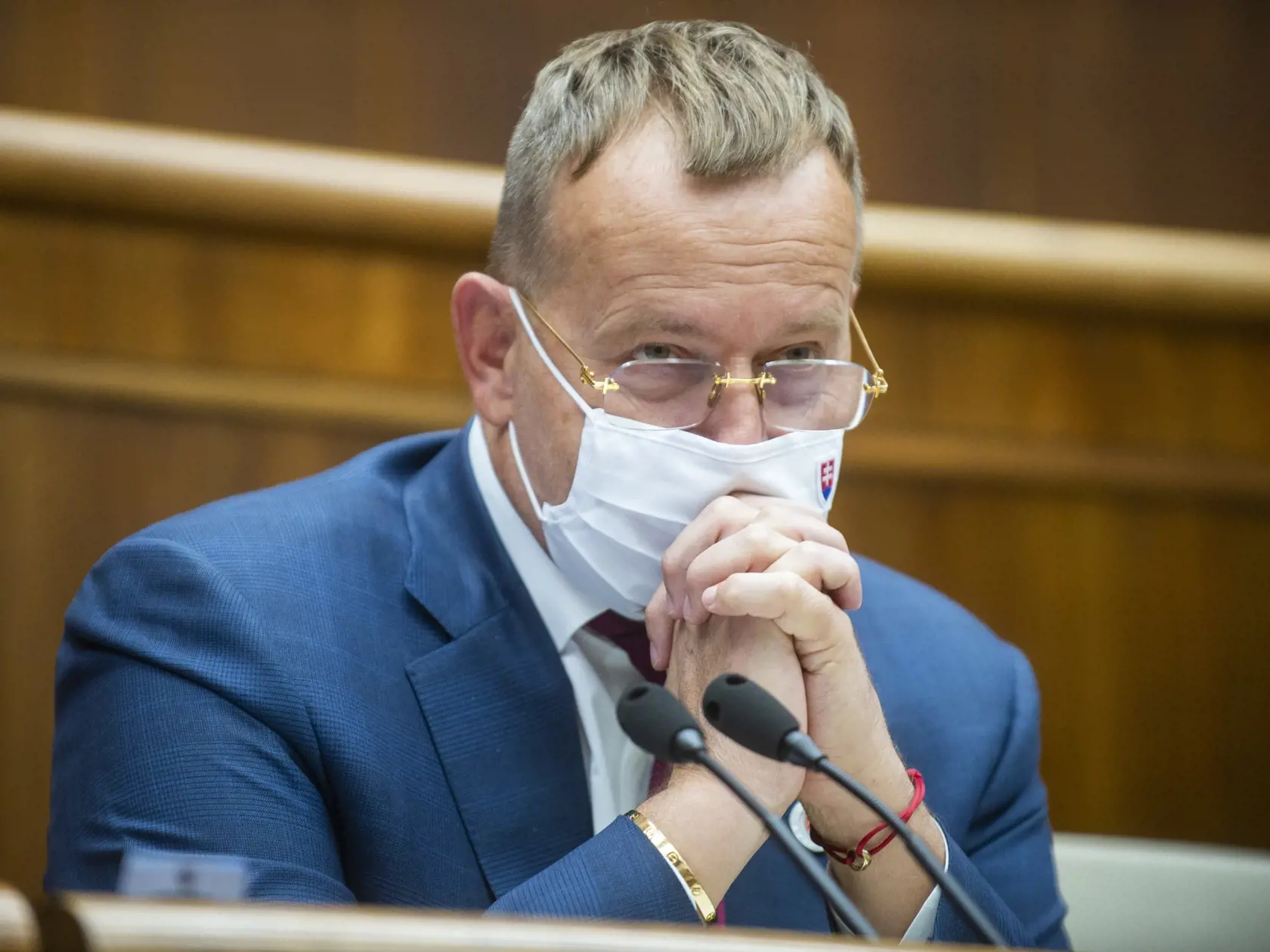 Na snímke predseda NR SR Boris Kollár (Sme rodina) počas rokovania 48. schôdze NR SR 19. októbra 2021 v Bratislave. FOTO TASR - Jakub Kotian
