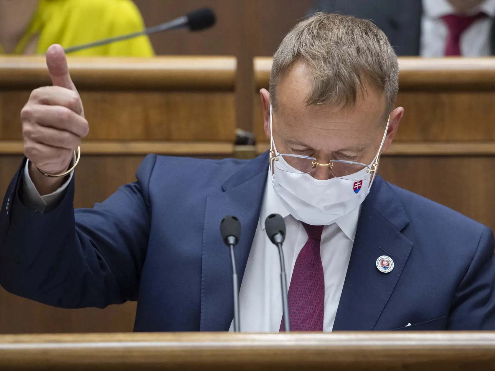 Na snímke predseda parlamentu SR Boris Kollár (Sme rodina) počas mimoriadnej schôdze NR SR k nárastu cien energií v stredu 29. septembra 2021 v Bratislave. FOTO TASR - Martin Baumann