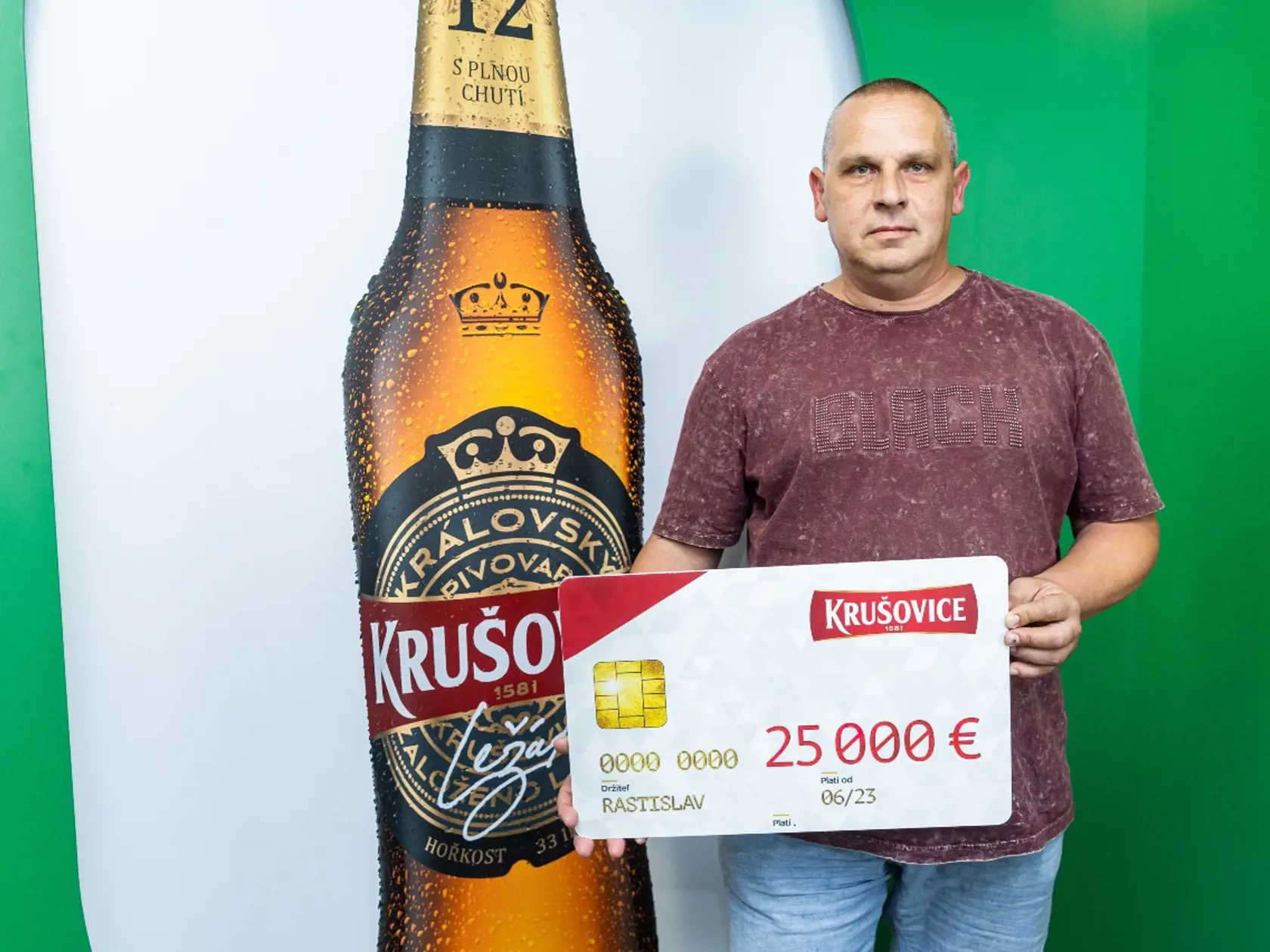 Rastislav vyhral so značkou Krušovice kráľovských 25 000 eur.