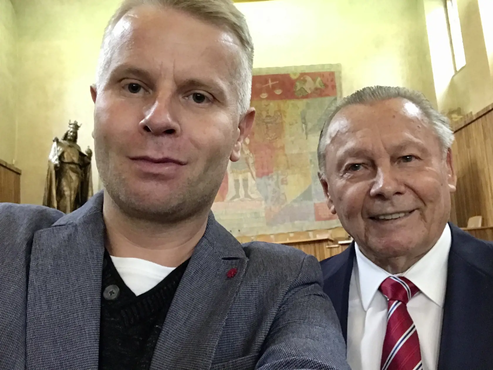 Karol Lovaš s prezidentom Rudolfom Schusterom.