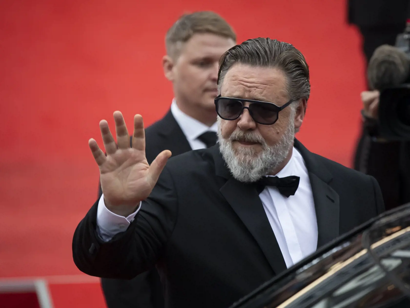 Russel Crowe na 57. ročníku filmového festivalu v Karlovych Varoch.
