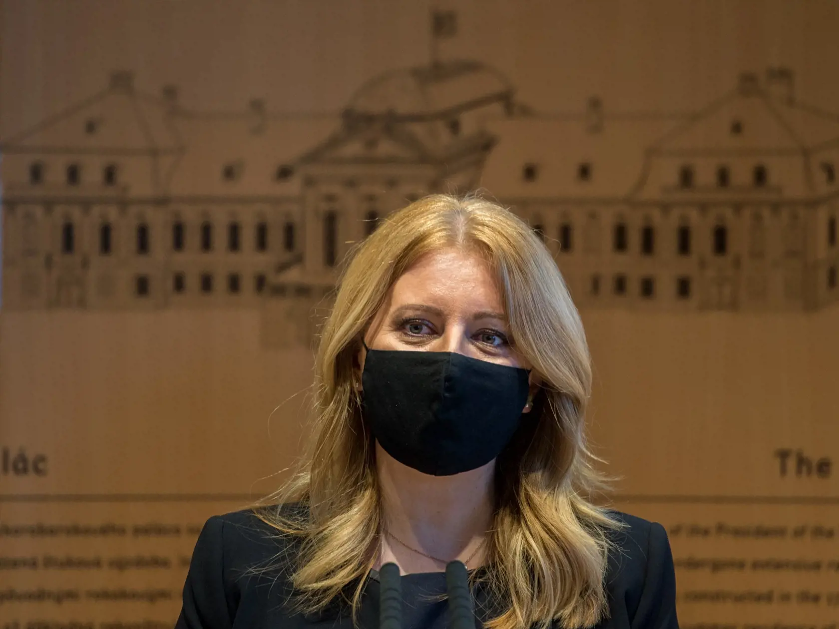 Na snímke je prezidentka SR Zuzana Čaputová počas tlačovej konferencie.