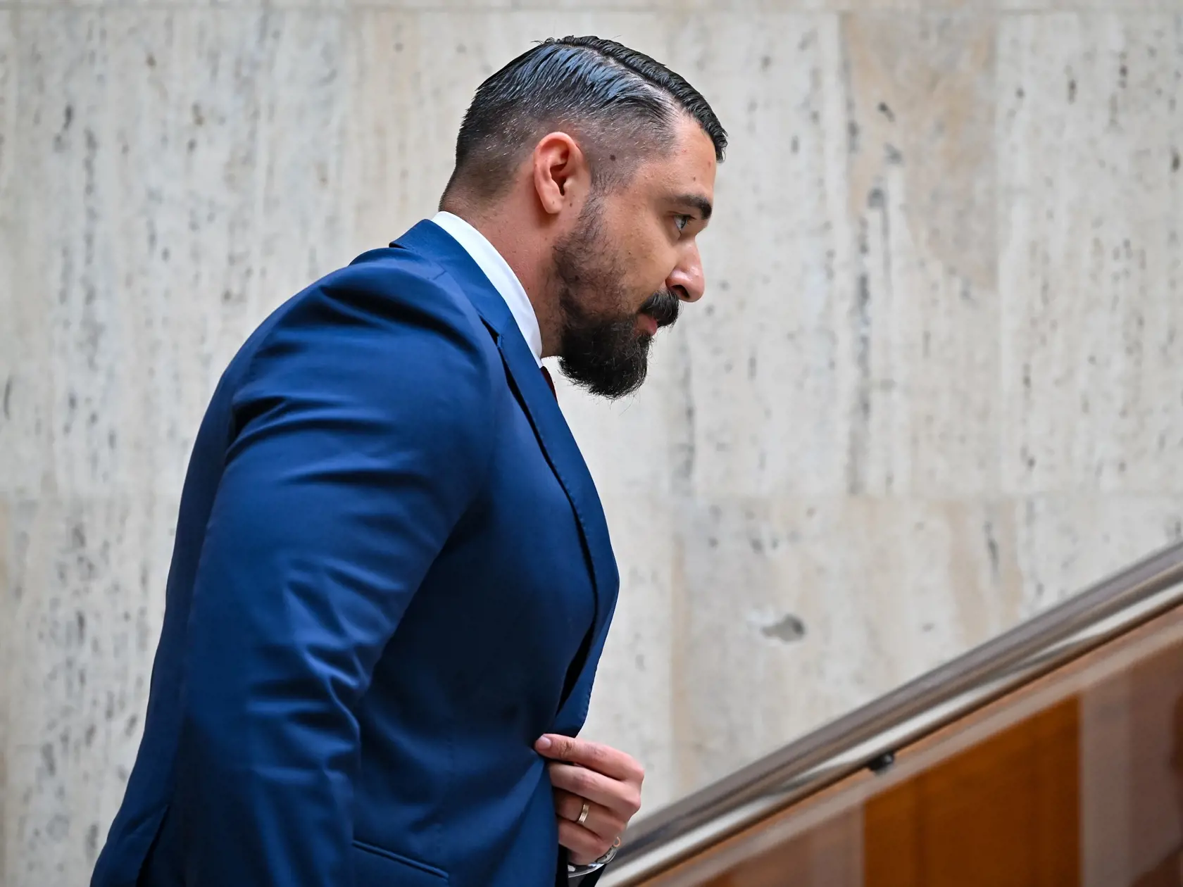 Na snímke námestník riaditeľa Slovenskej informačnej služby (SIS) Pavol Gašpar  počas príchodu na zasadnutie Bezpečnostnej rady (BR) SR 5. júna 2024 v Bratislave.