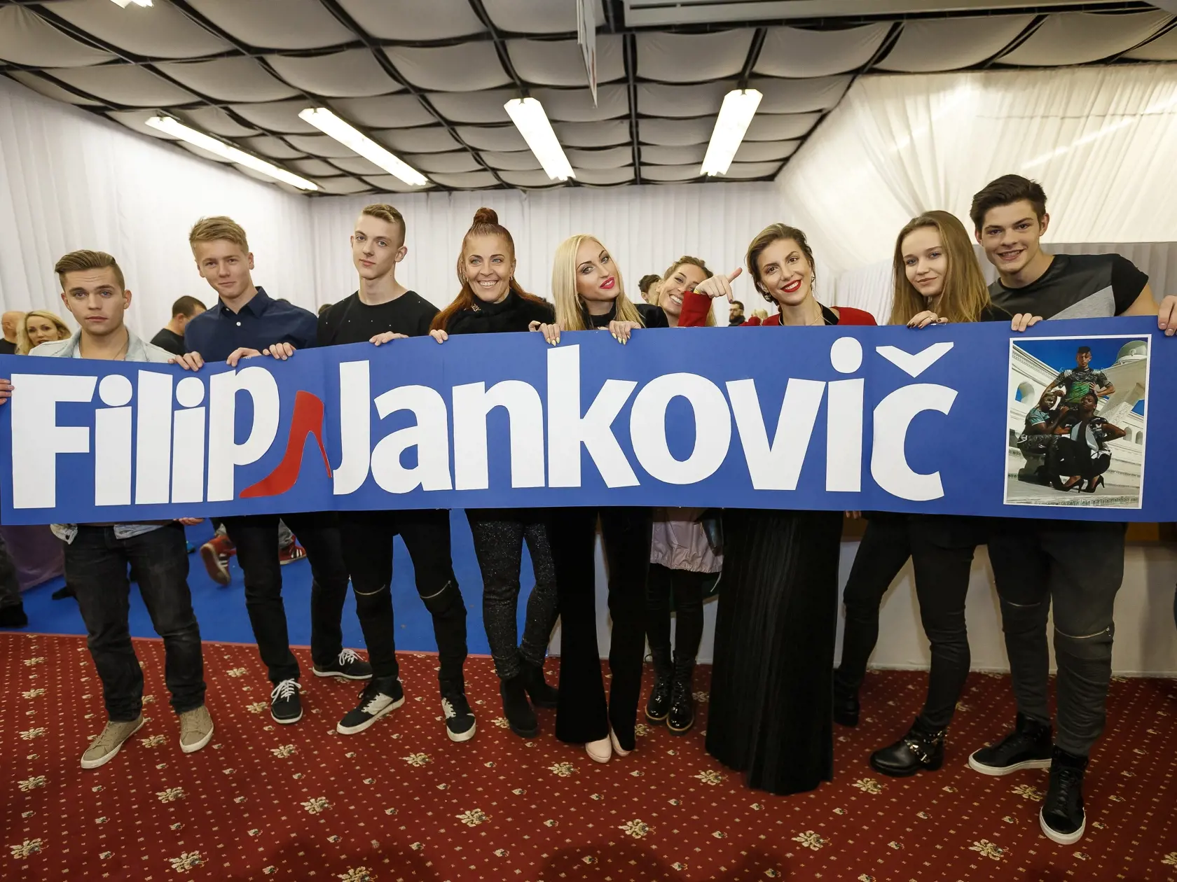 Fanúšikovia Filipa Jankoviča, keď skúšal šťastie v ČSMT.
