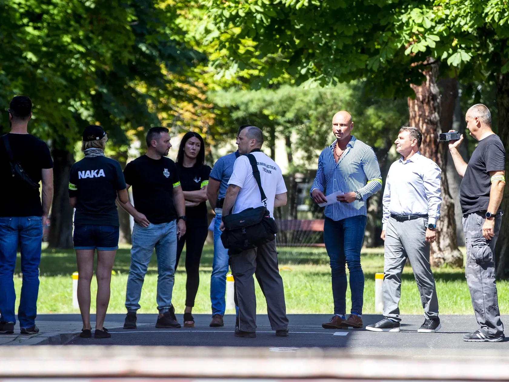 NAKA robila rekonštrukciu na Úrade vlády v prípade Súmrak, kde sú obvinení Robert Fico a Robert Kaliňák. Na miesto dorazil aj kajúcnik Ľudovít Makó a František Imrecze. Na snímke je František Imrecze.