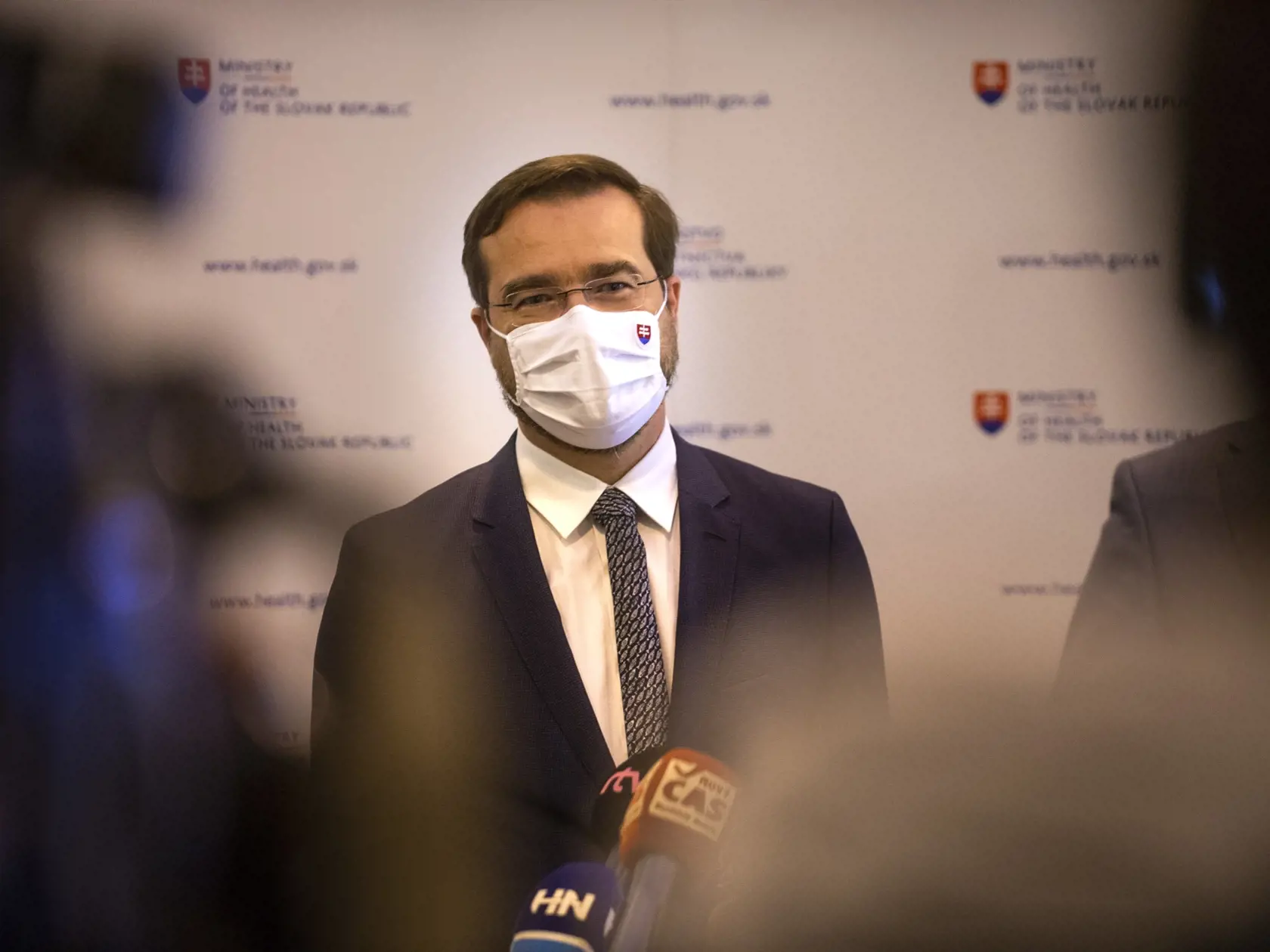 Na snímke je minister zdravotníctva SR Marek Krajčí(OĽaNO) počas tlačovej konferencie k aktuálnej pandemicej situácii.