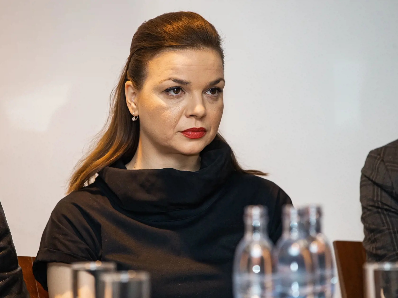 Tlačová konferencia k uvedeniu hry "Macbeth" v SND. Na snímke Petra Vajdová.