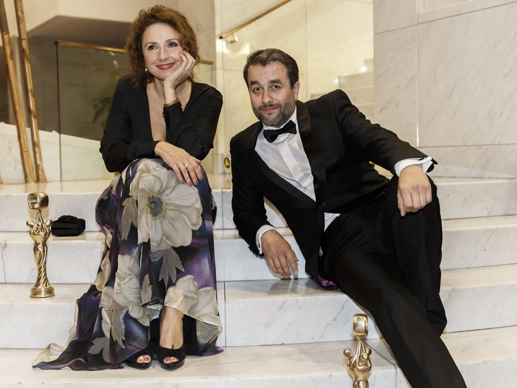 Na snímke počas párty po skončení priameho prenosu z galavečera OTO 2019. Na snímke Zuzana Mauréry a Vladimír Kobielsky.