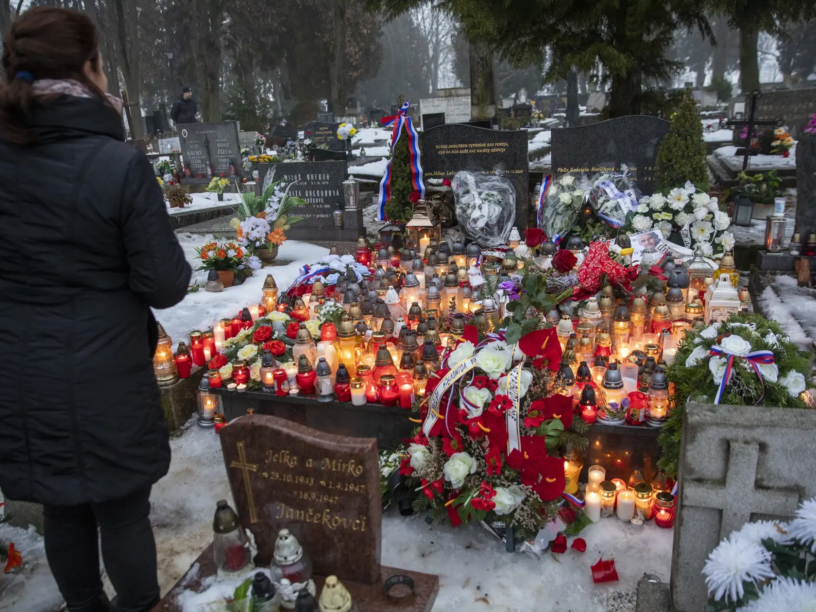 Na snímke pietná spomienka na bývalého policajného prezidenta generála Milana Lučanského v Martine.