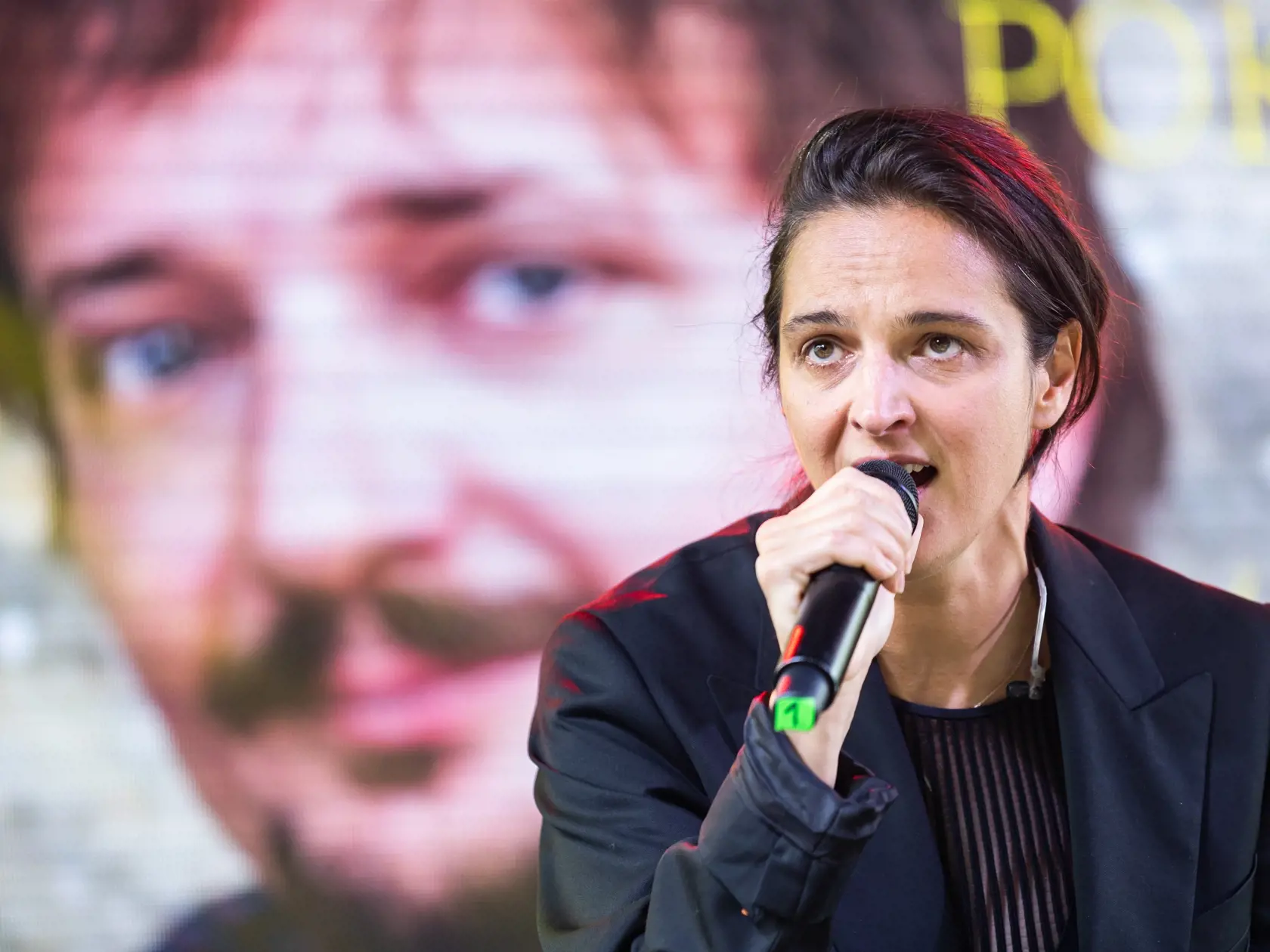 Spomienková akcia na herca Dana Heribana v Trnave. Na snímke Jana Kirschner. 