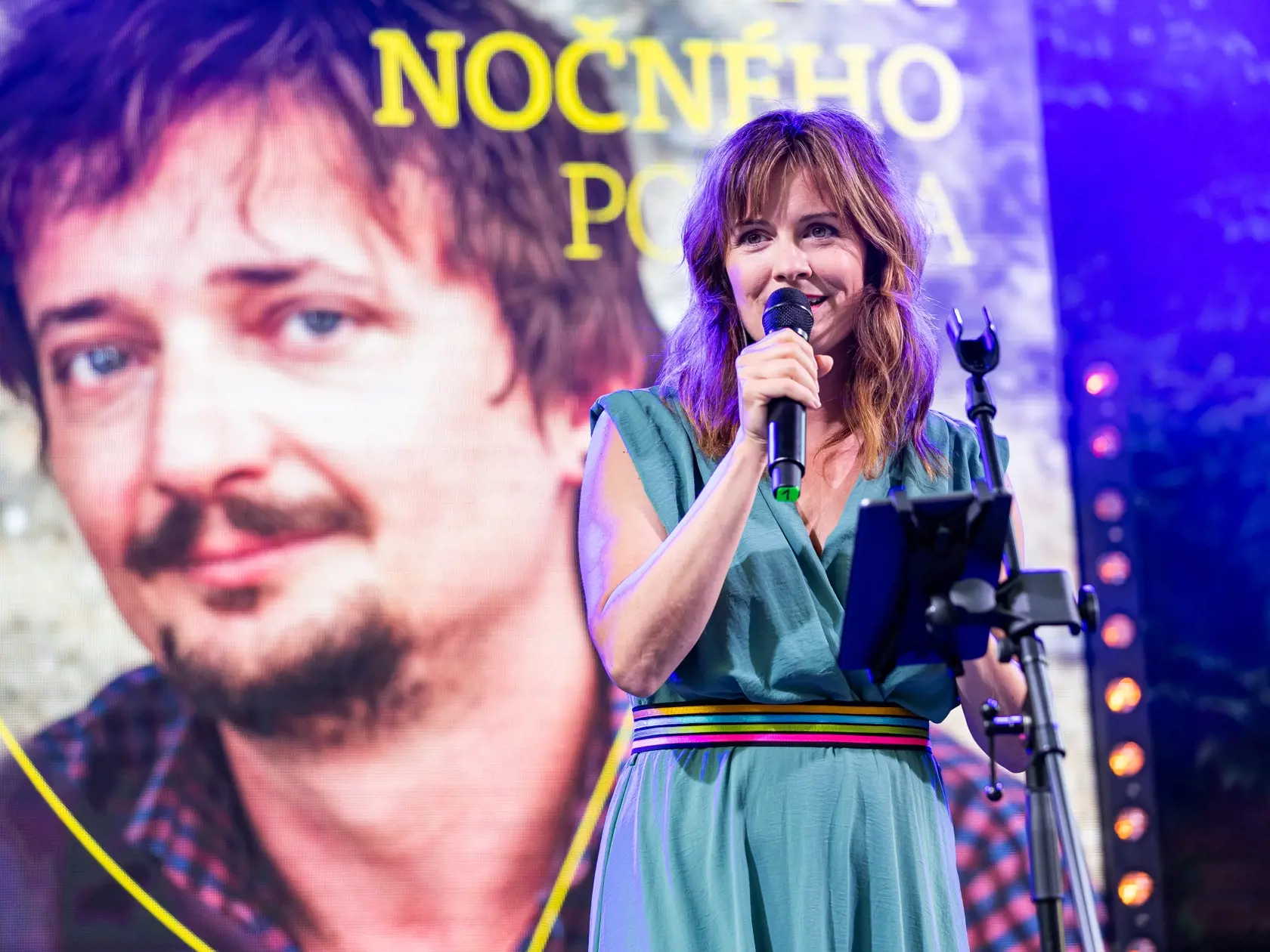 Spomienková akcia na herca Dana Heribana v Trnave. Na snímke Zuzana Norisová. 