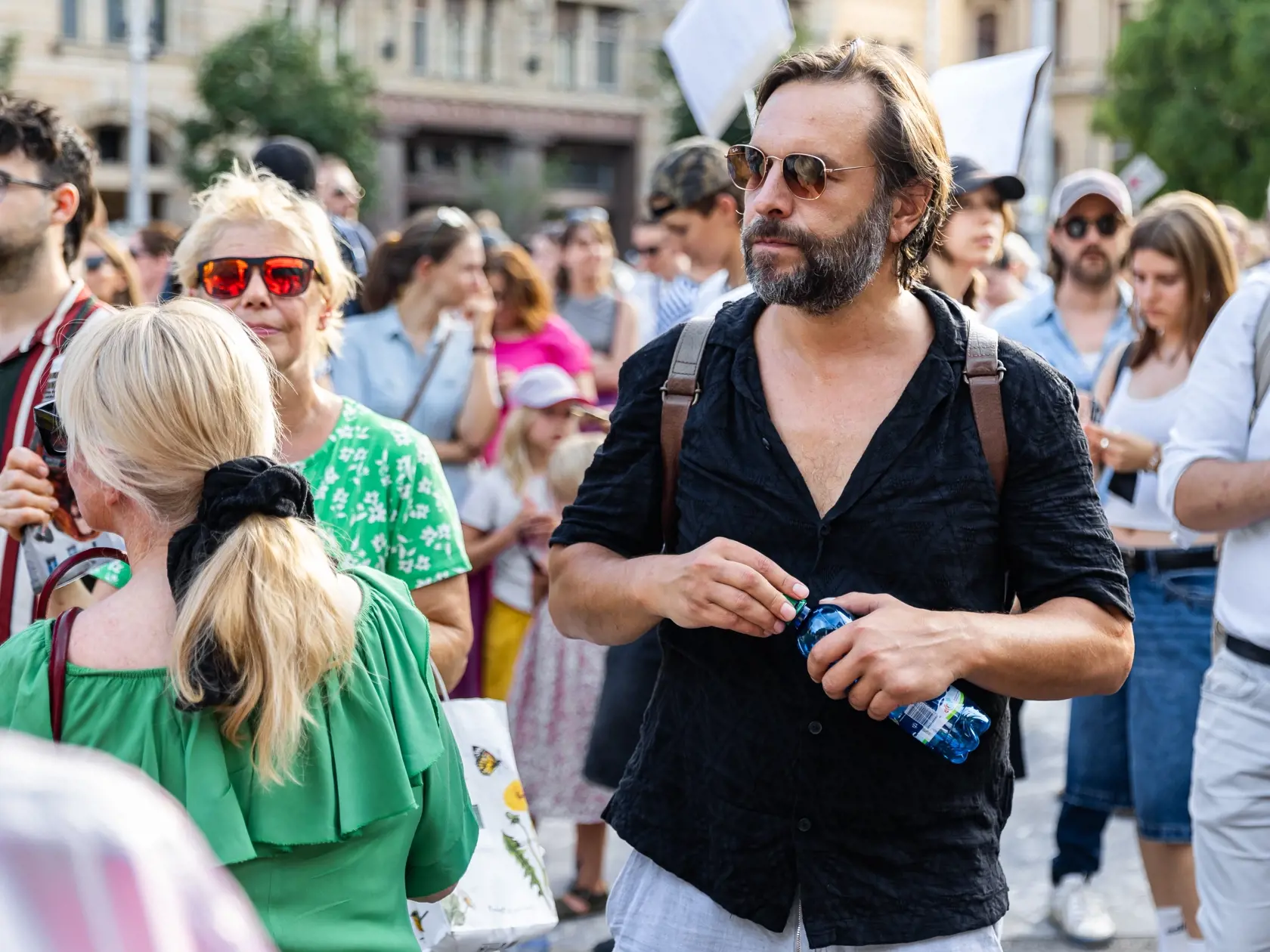 Protest proti krokom ministerstva kultúry v Bratislave. Na snímke Kamil Mikulčík.