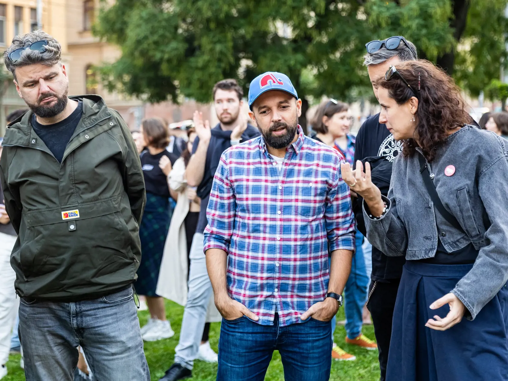 Protest na podporu kultúrneho štrajku: Ján Gordulič a Tomáš Hudák.